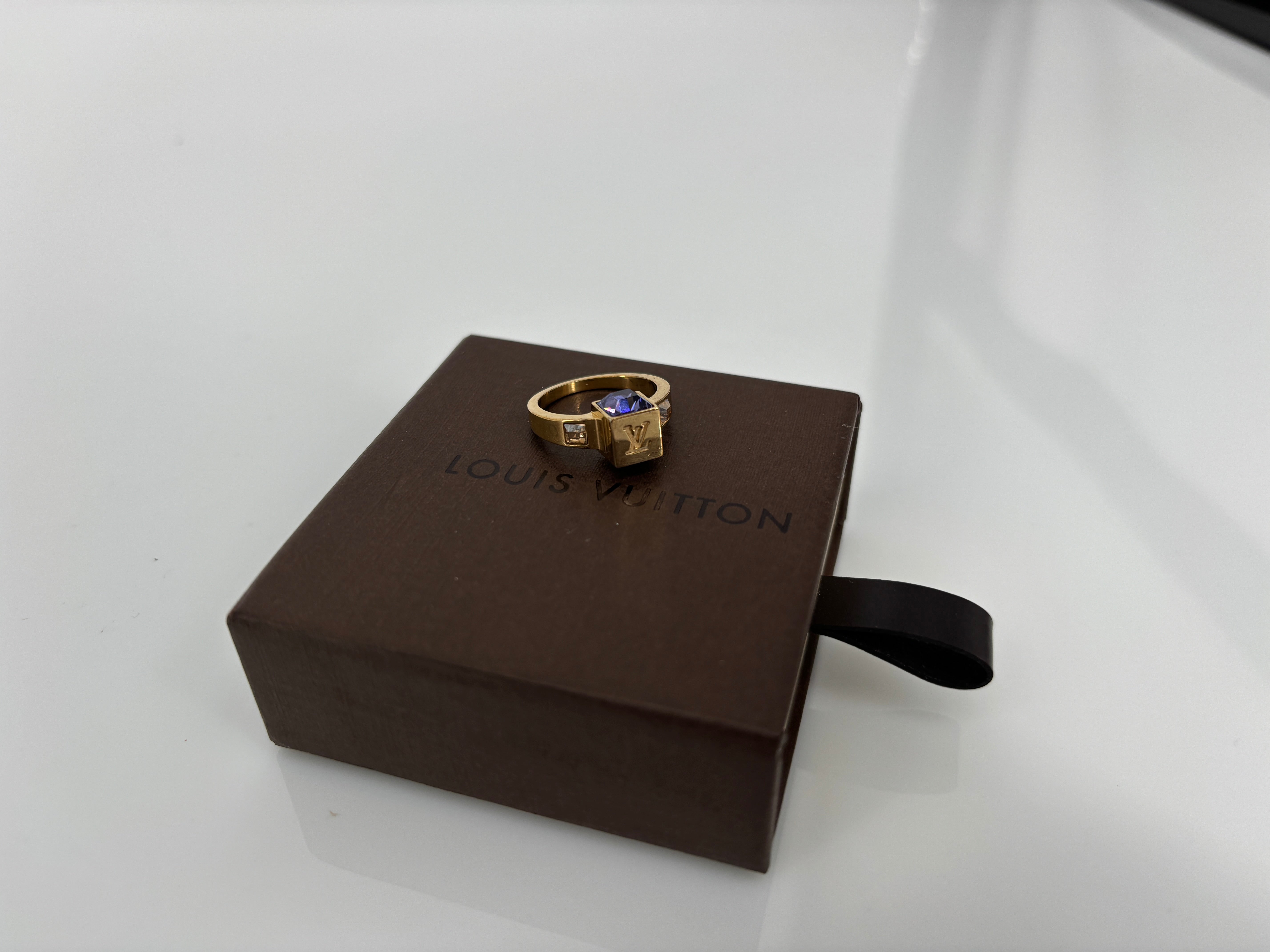 Louis Vuitton Gamble Ring Gold-Tone Size M incl. Box