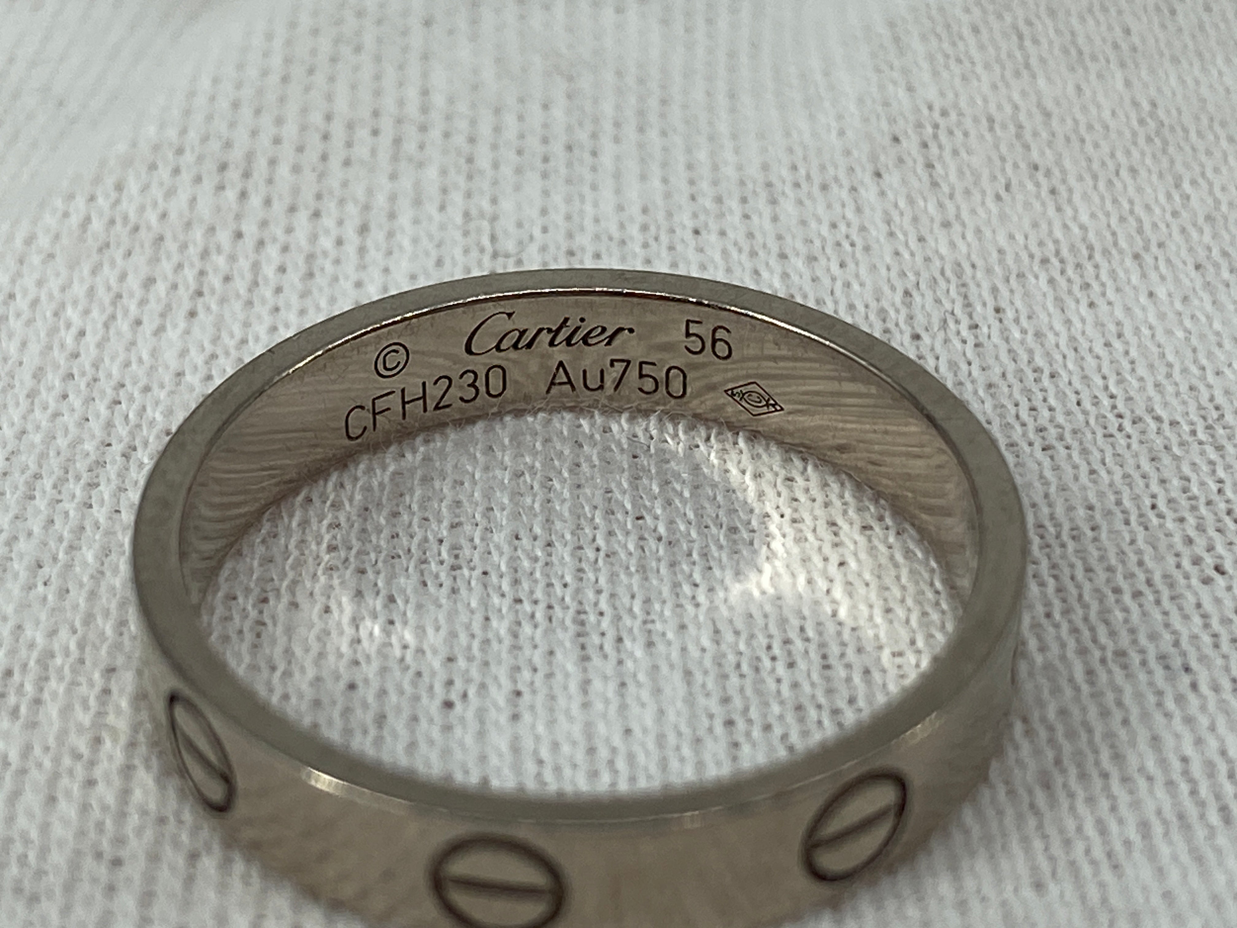 Cartier Love Ring White Gold Size 56