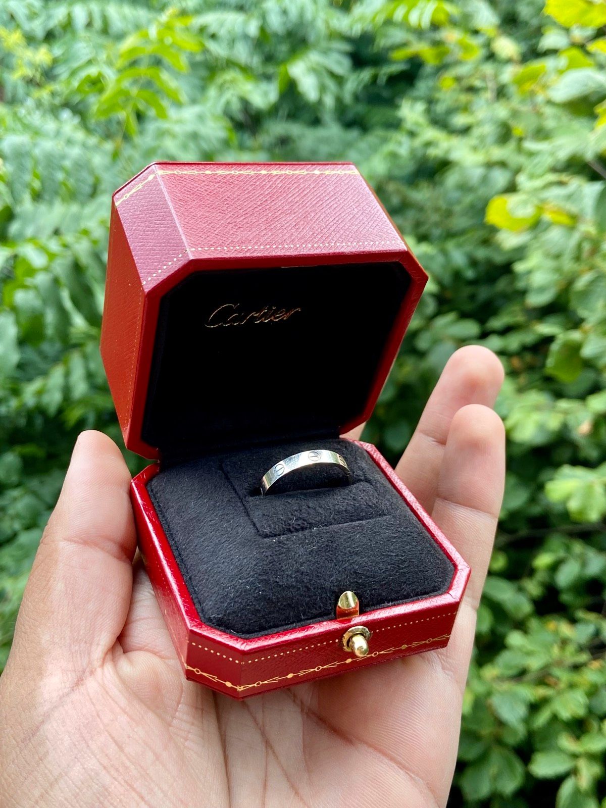 Cartier Love Ring White Gold Size 50 Full Set