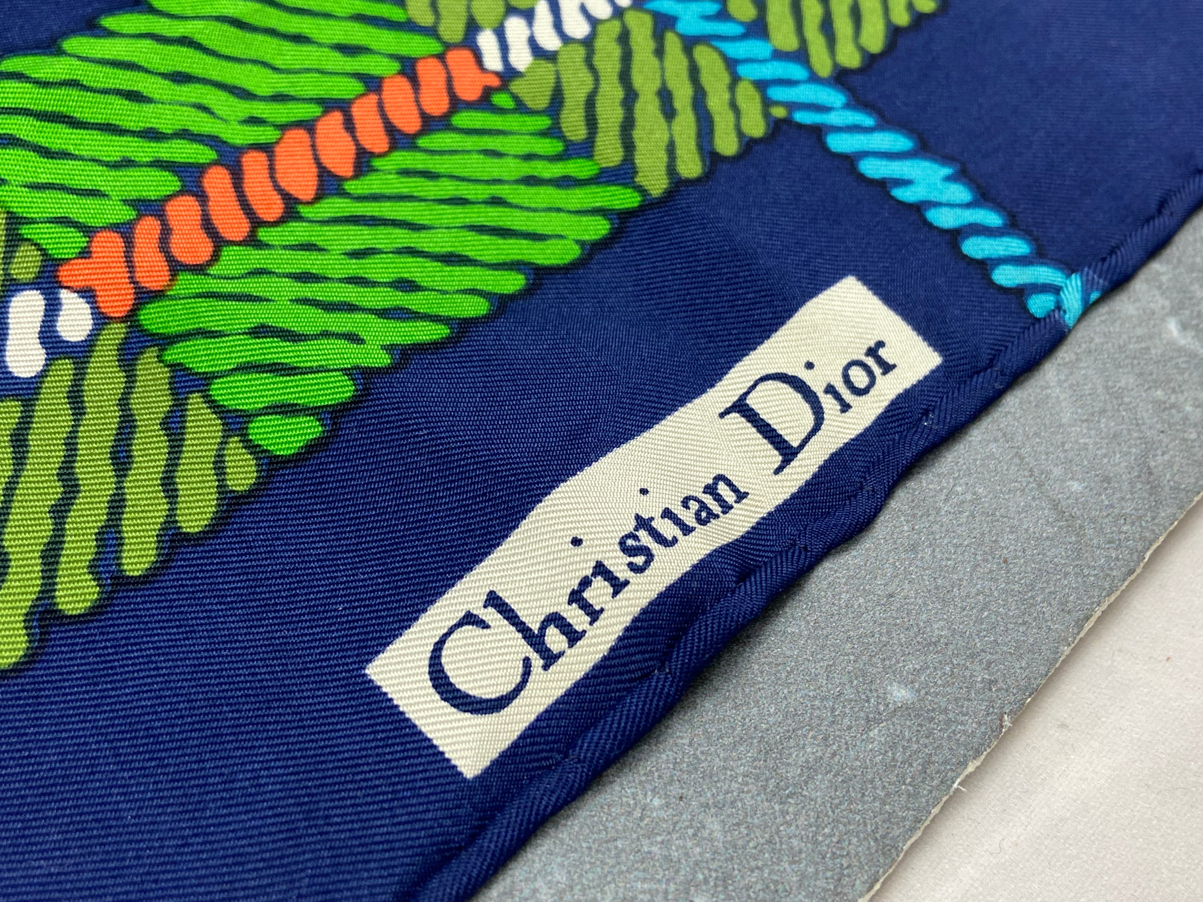 Christian Dior Silk Scarf Blue