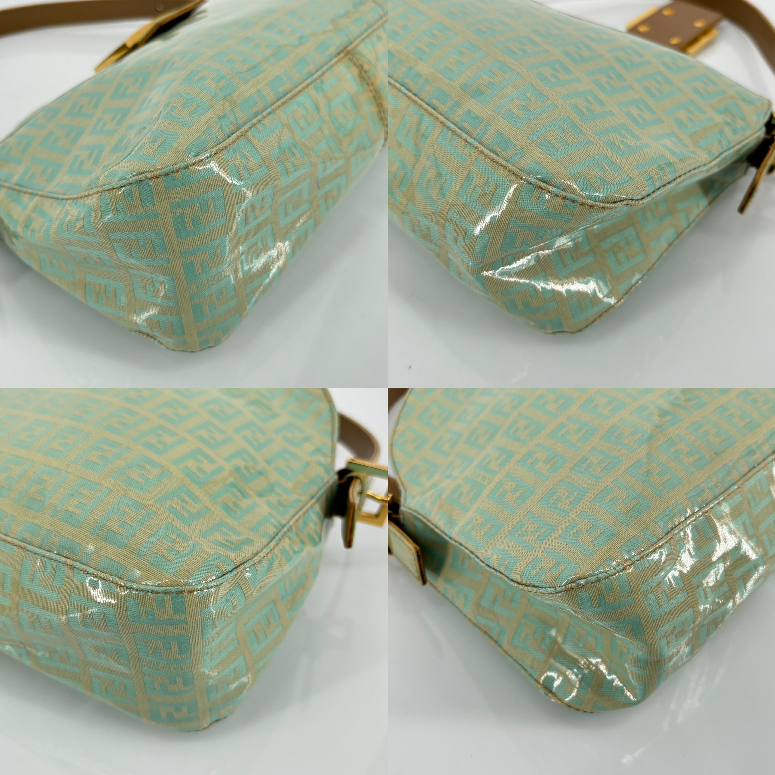 Fendi Mamma Baguette Bag Blue Zucchino Monogram incl. Dustbag