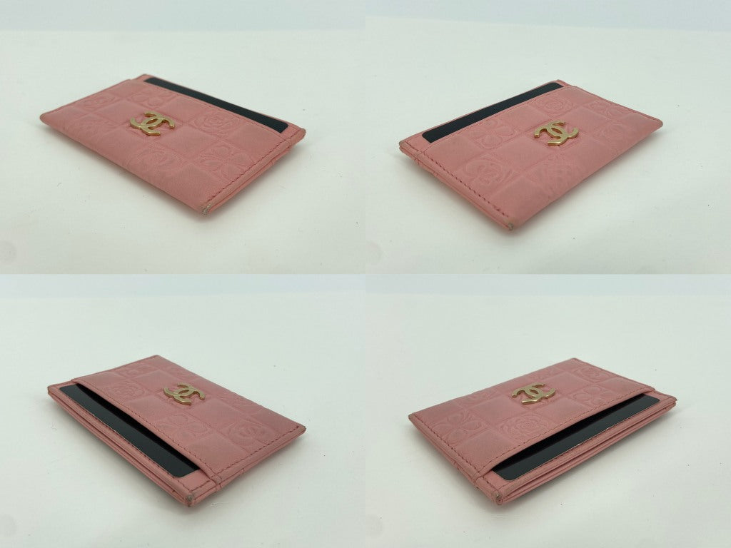 Chanel Cardholder Pink Leather full set