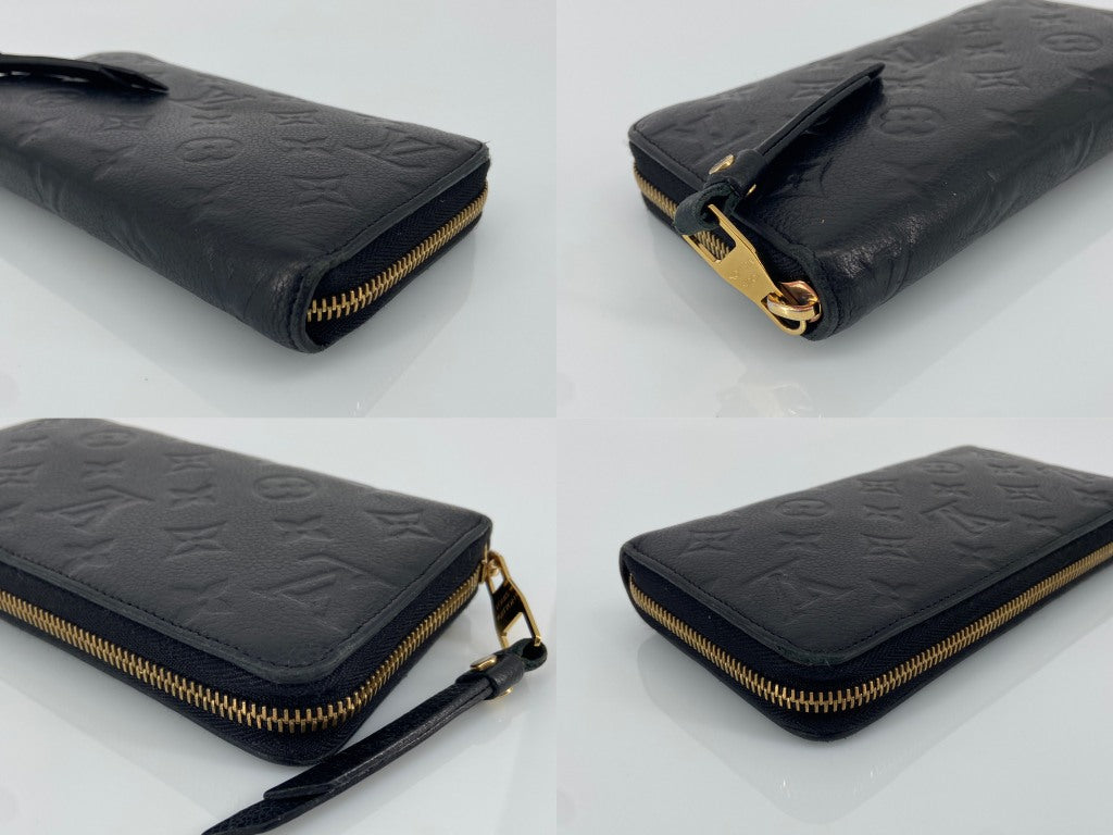 Louis Vuitton Zippy Wallet Black Monogram Empreinte Leather