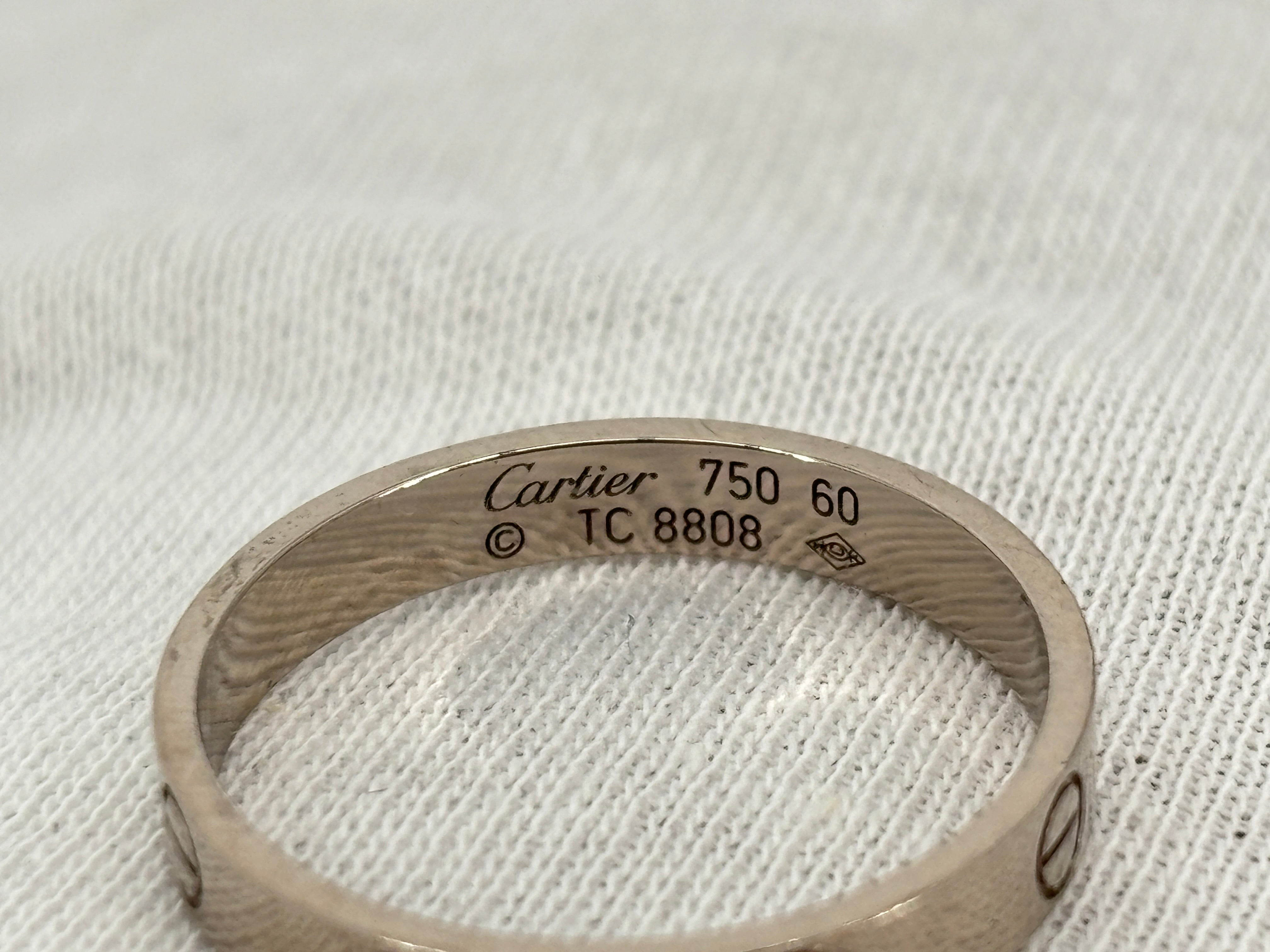 Cartier Love Ring White Gold Size 60