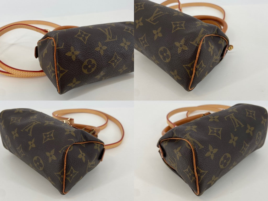 Louis Vuitton Mini Speedy Crossbody Bag Monogram Canvas