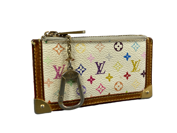 Louis Vuitton Pochette Cles Key Pouch Murakami Multicolor White