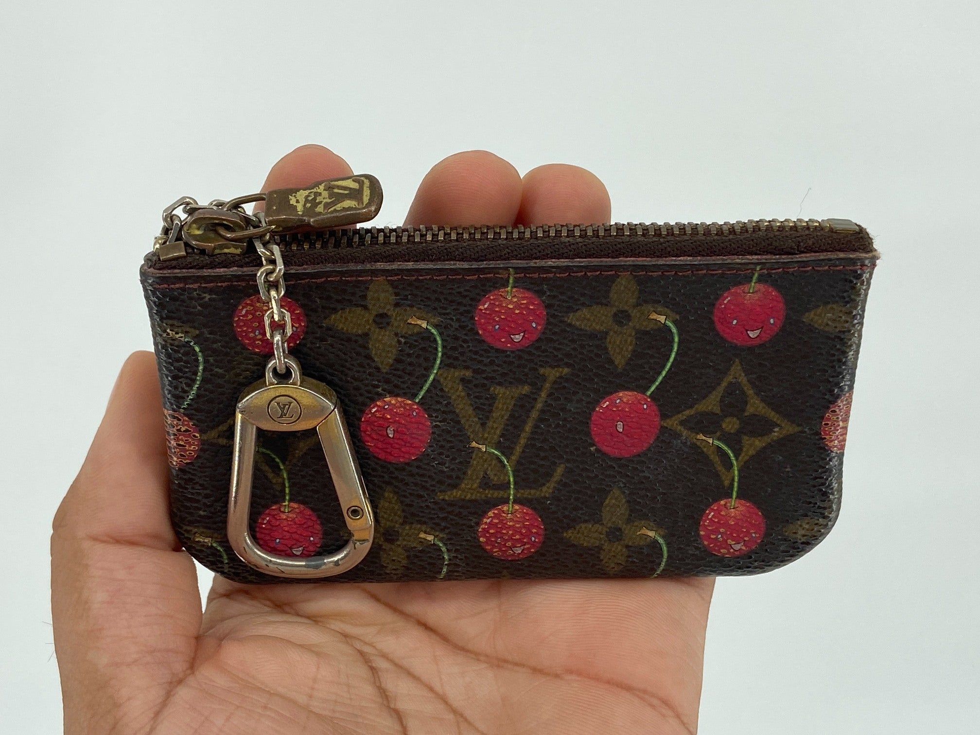 Louis Vuitton Takashi Murakami Pochette Cles Key Pouch Cerise Monogram Canvas