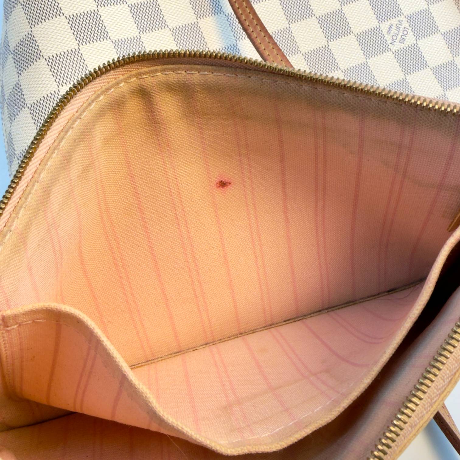 Louis Vuitton Neverfull MM Weiß Damier Azur Canvas