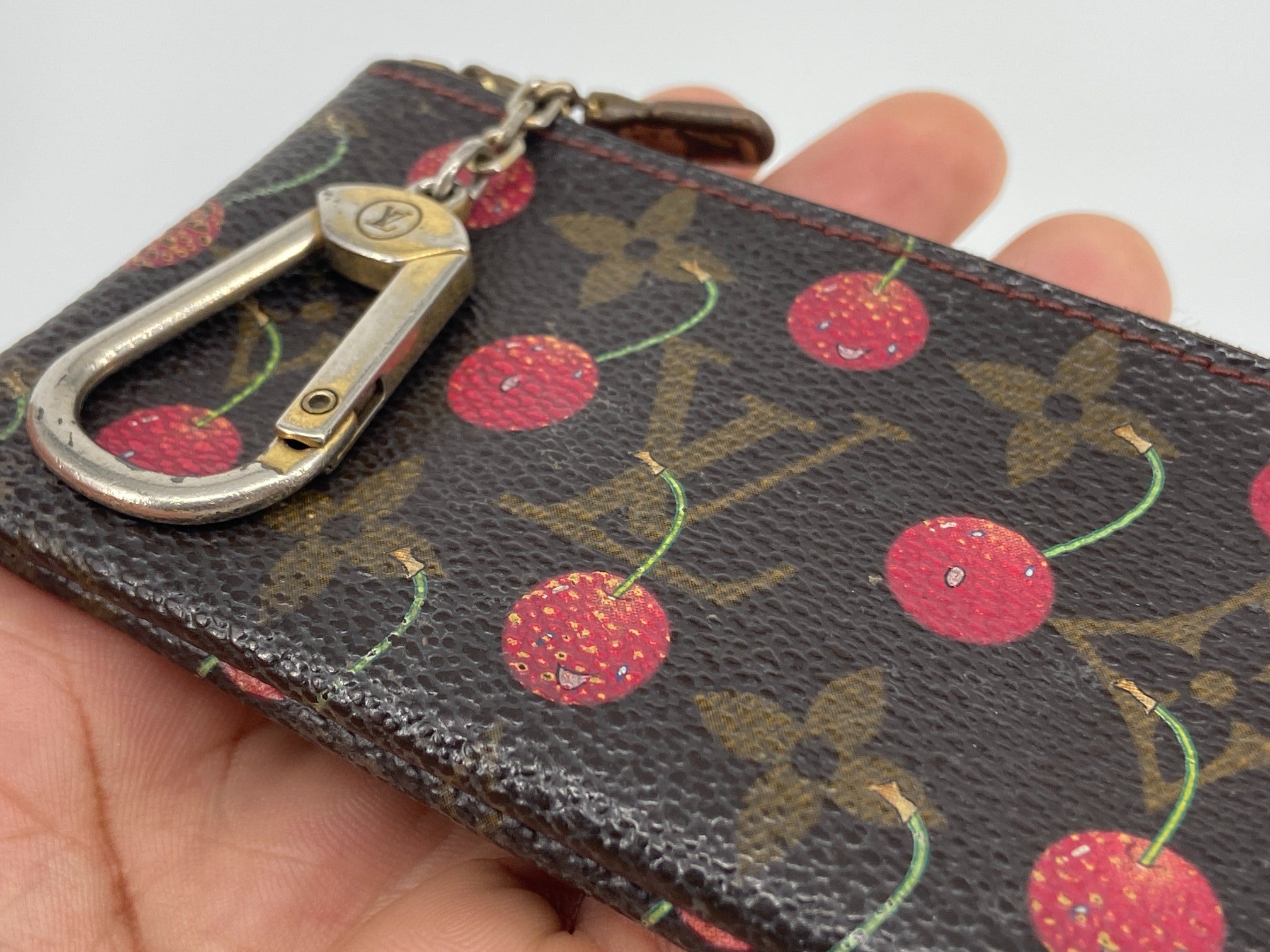 Louis Vuitton Takashi Murakami Pochette Cles Key Pouch Cerise Monogram Canvas