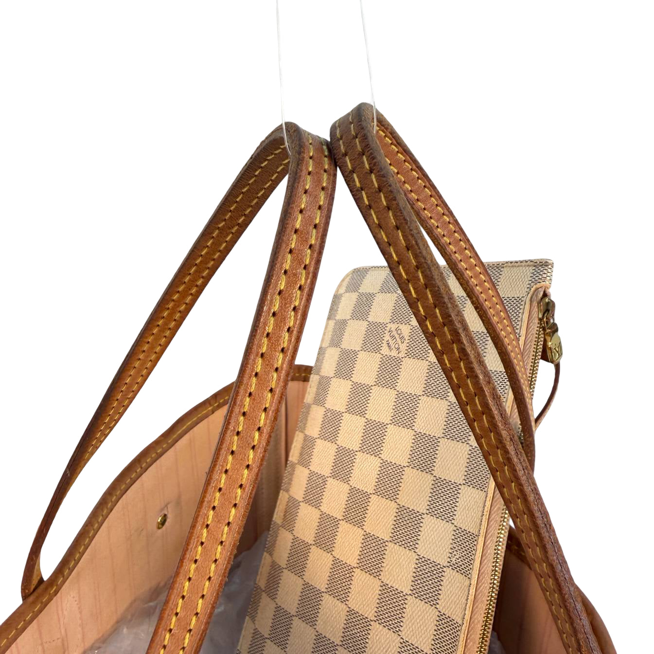 Louis Vuitton Neverfull MM Weiß Damier Azur Canvas