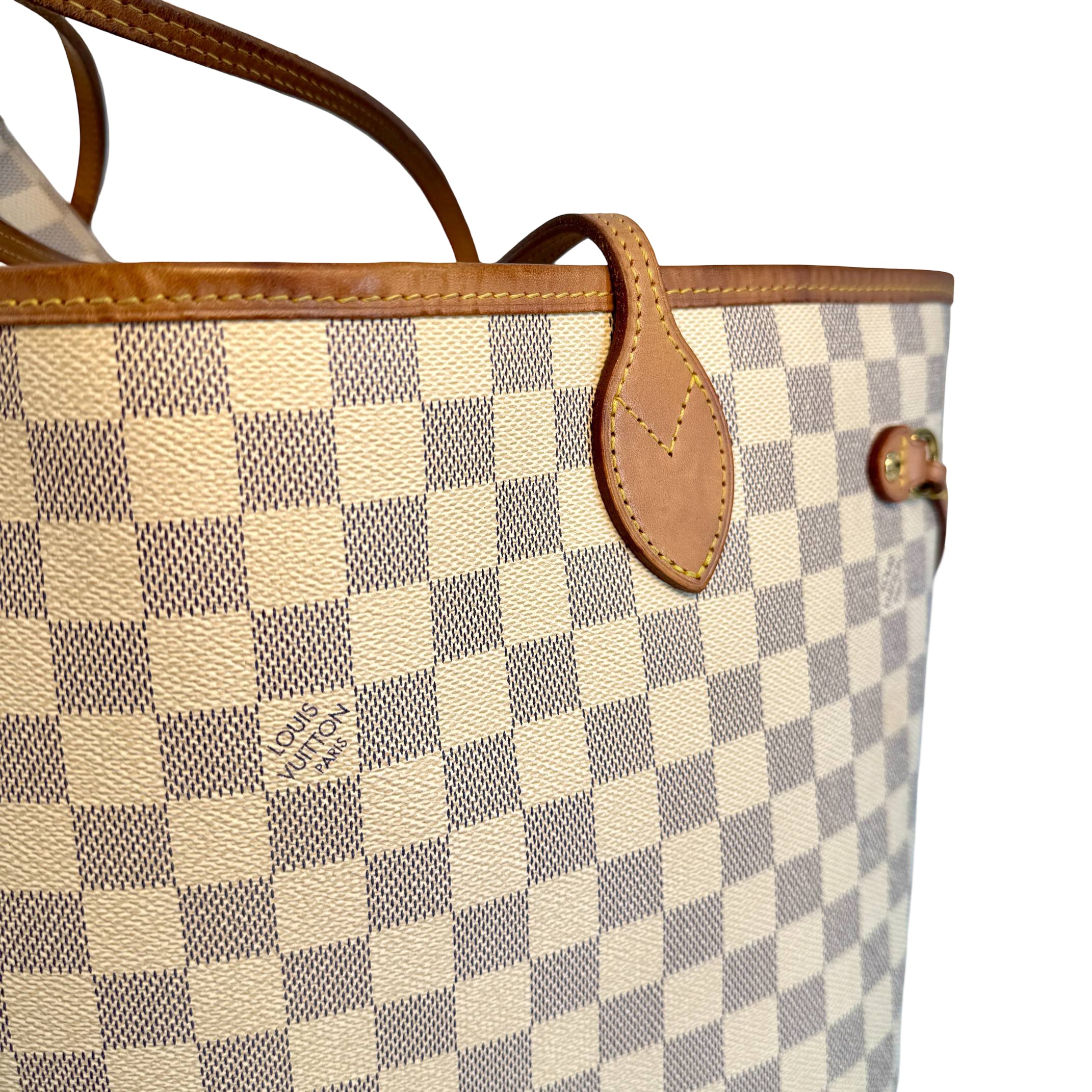 Louis Vuitton Neverfull MM Weiß Damier Azur Canvas