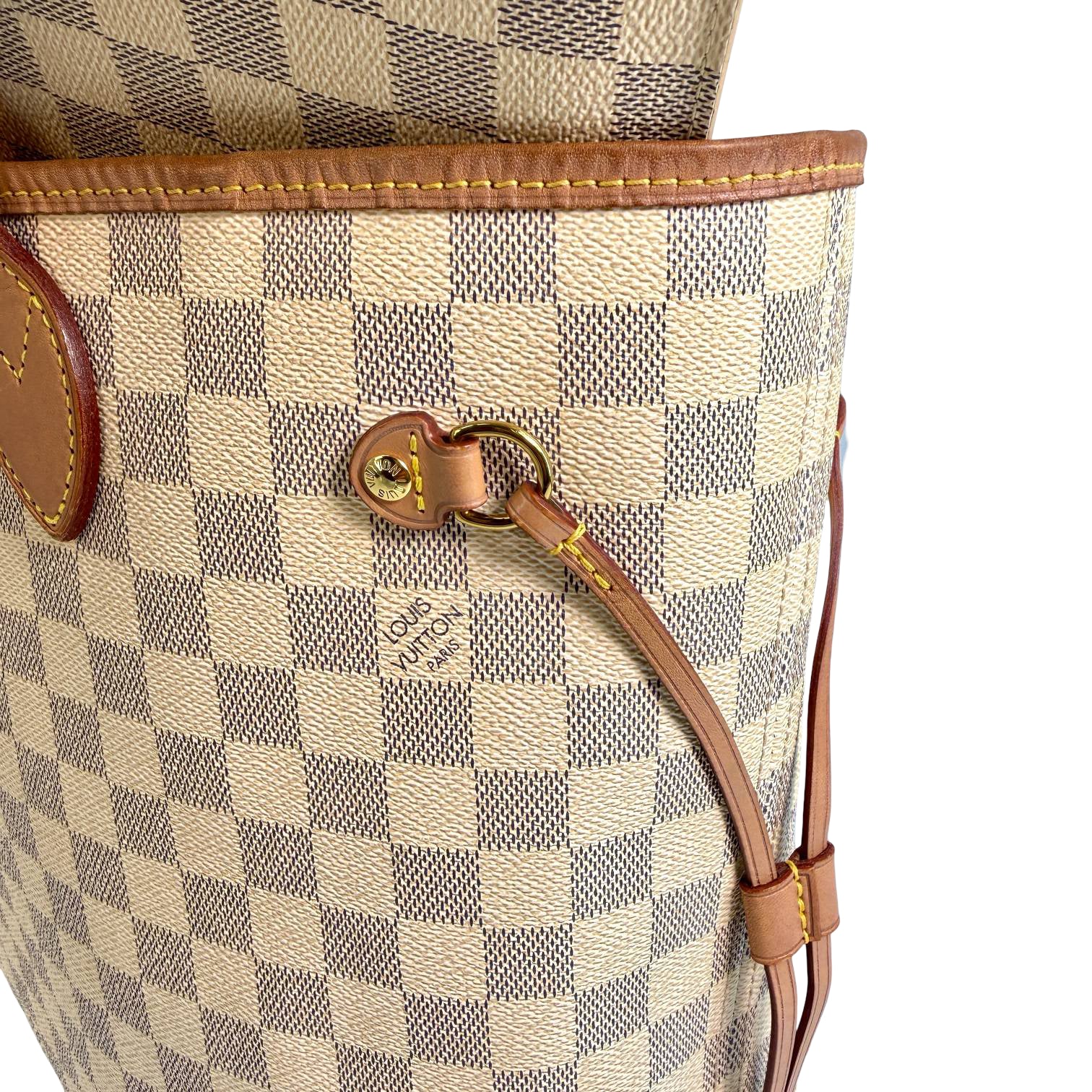 Louis Vuitton Neverfull MM Weiß Damier Azur Canvas