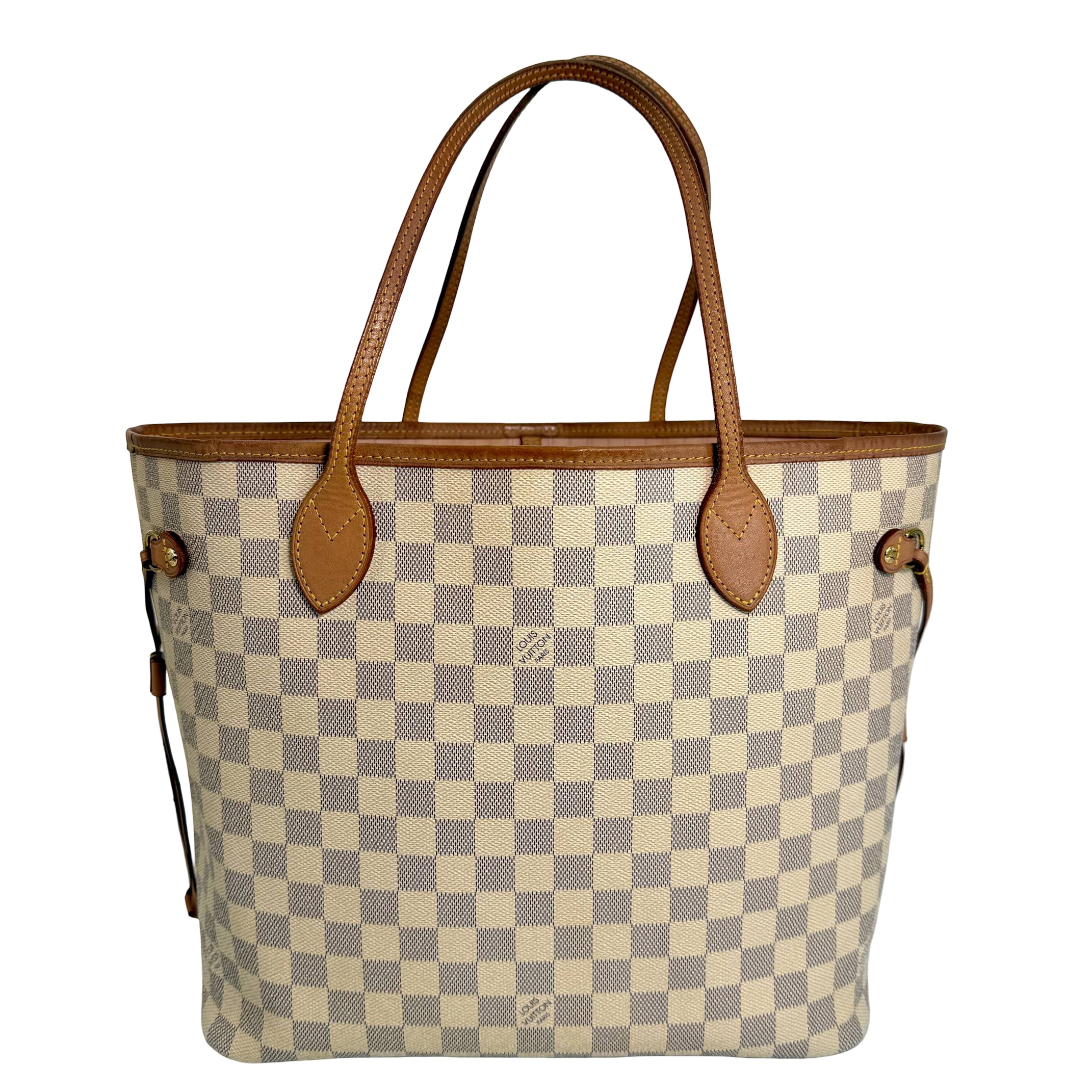 Louis Vuitton Neverfull MM Weiß Damier Azur Canvas
