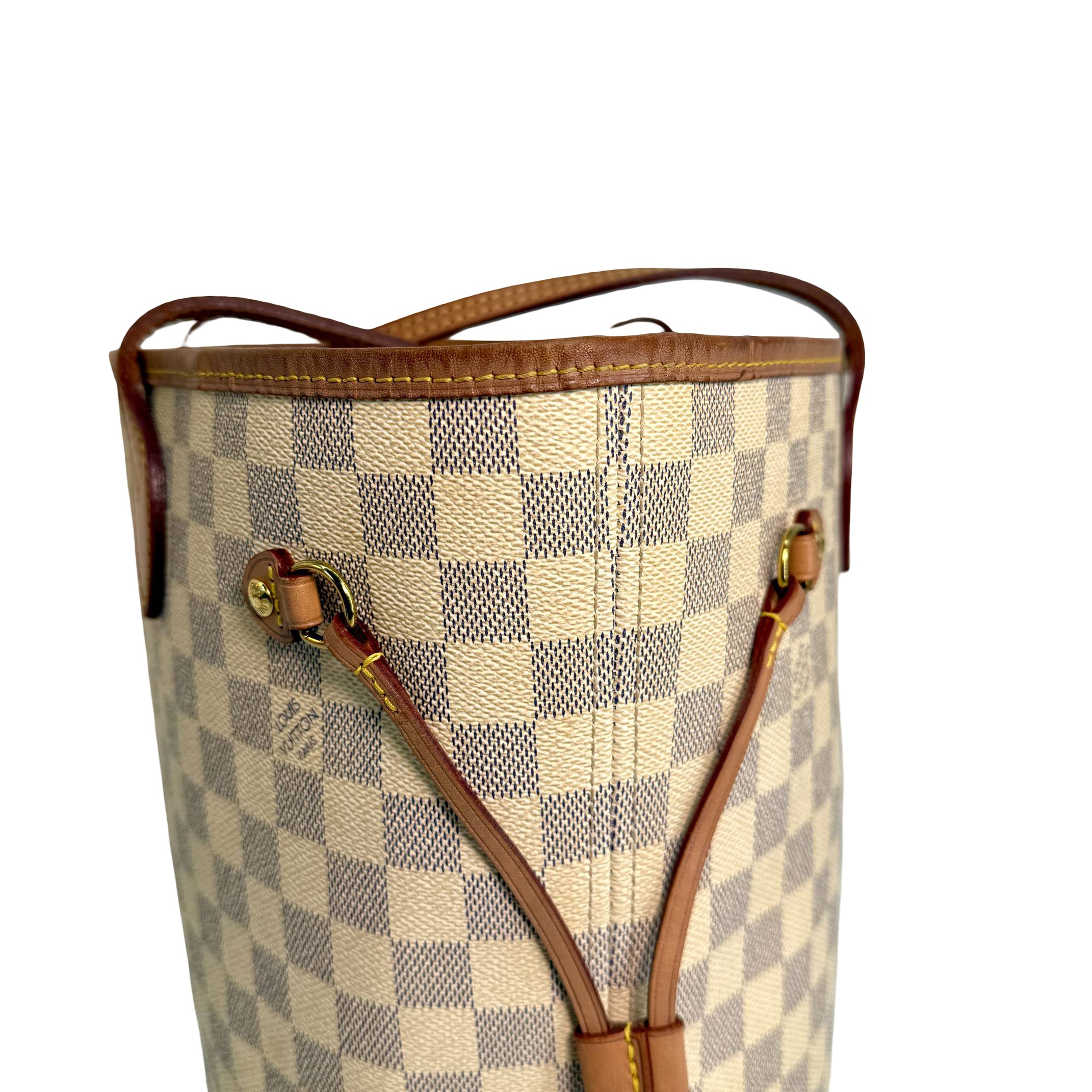 Louis Vuitton Neverfull MM Weiß Damier Azur Canvas