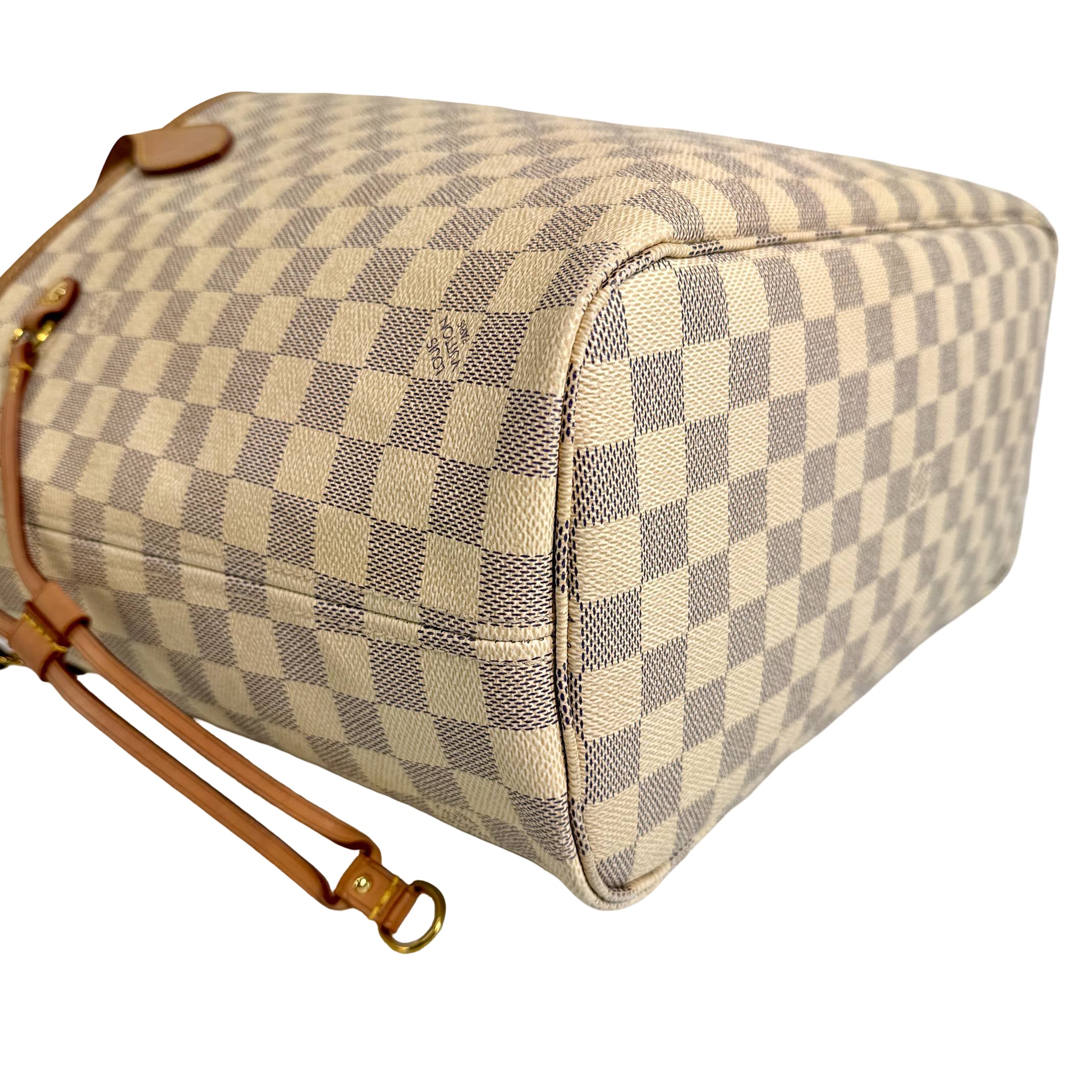 Louis Vuitton Neverfull MM Weiß Damier Azur Canvas