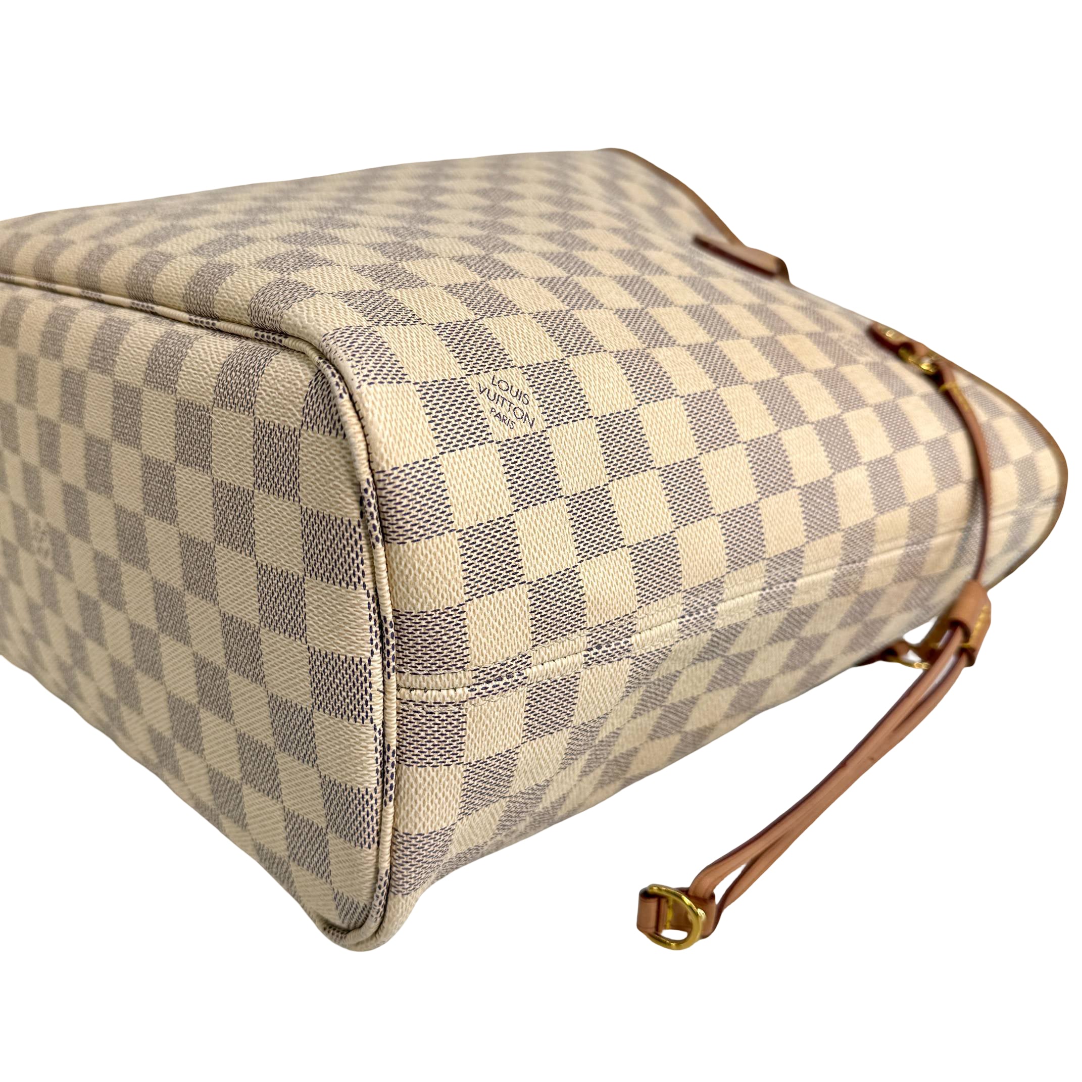 Louis Vuitton Neverfull MM Weiß Damier Azur Canvas