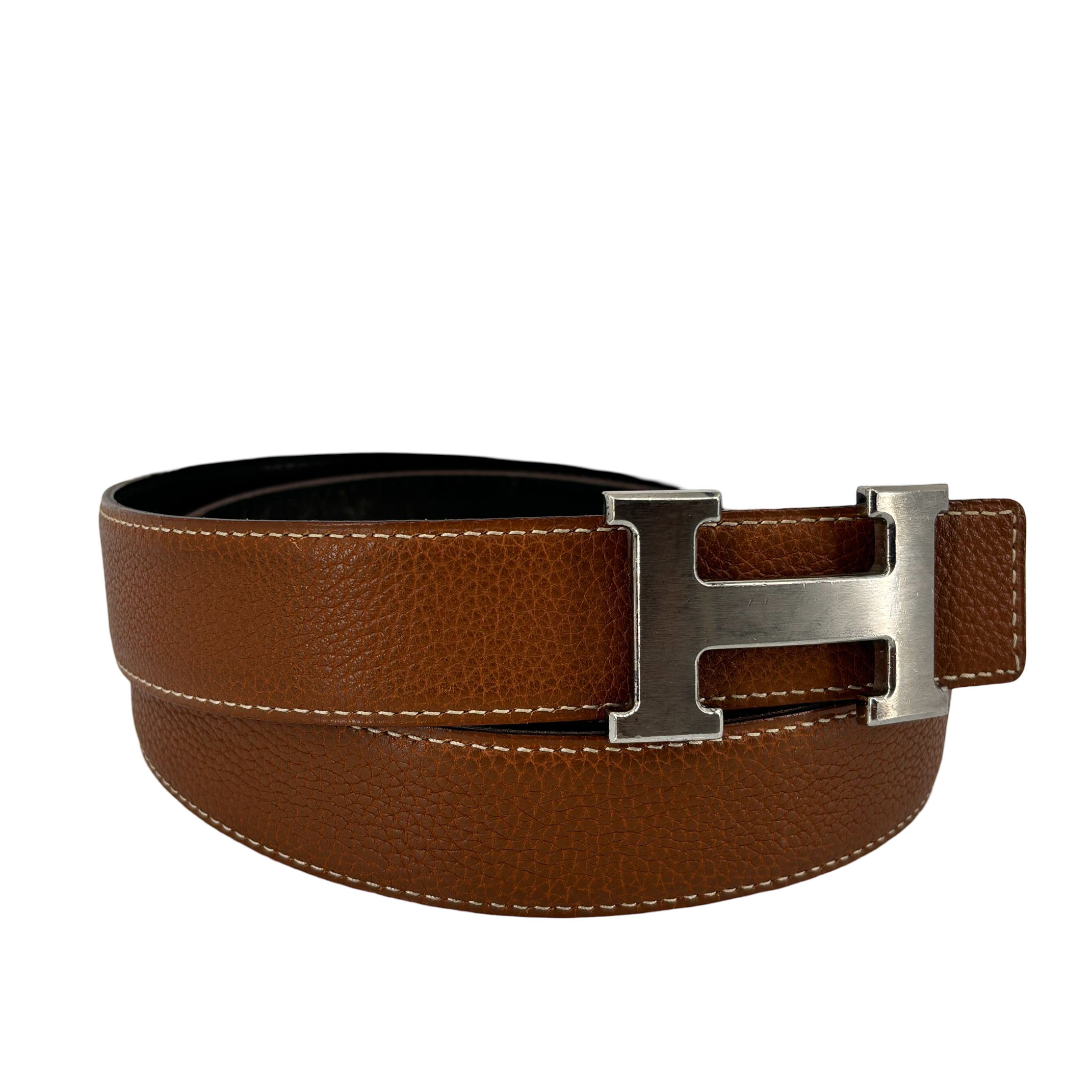 Hermes Constance Belt Brown Black Leather Size 100