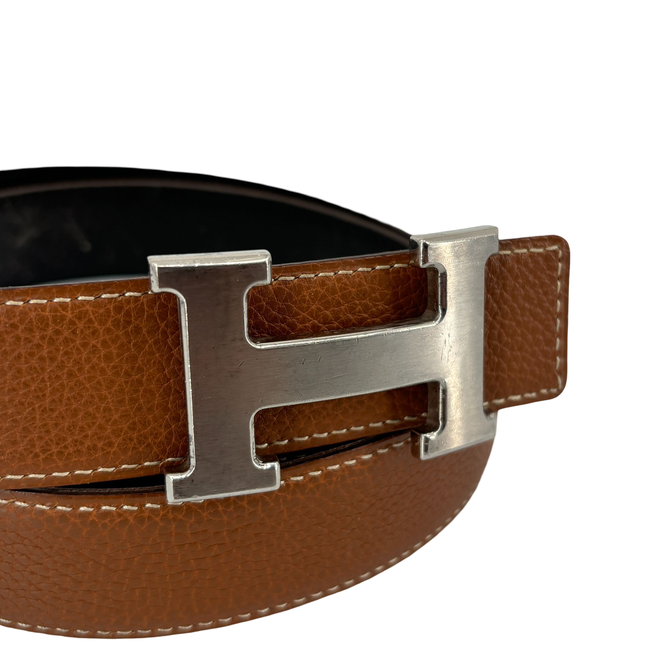 Hermès Constance Belt Brown / Black Leather Size 100