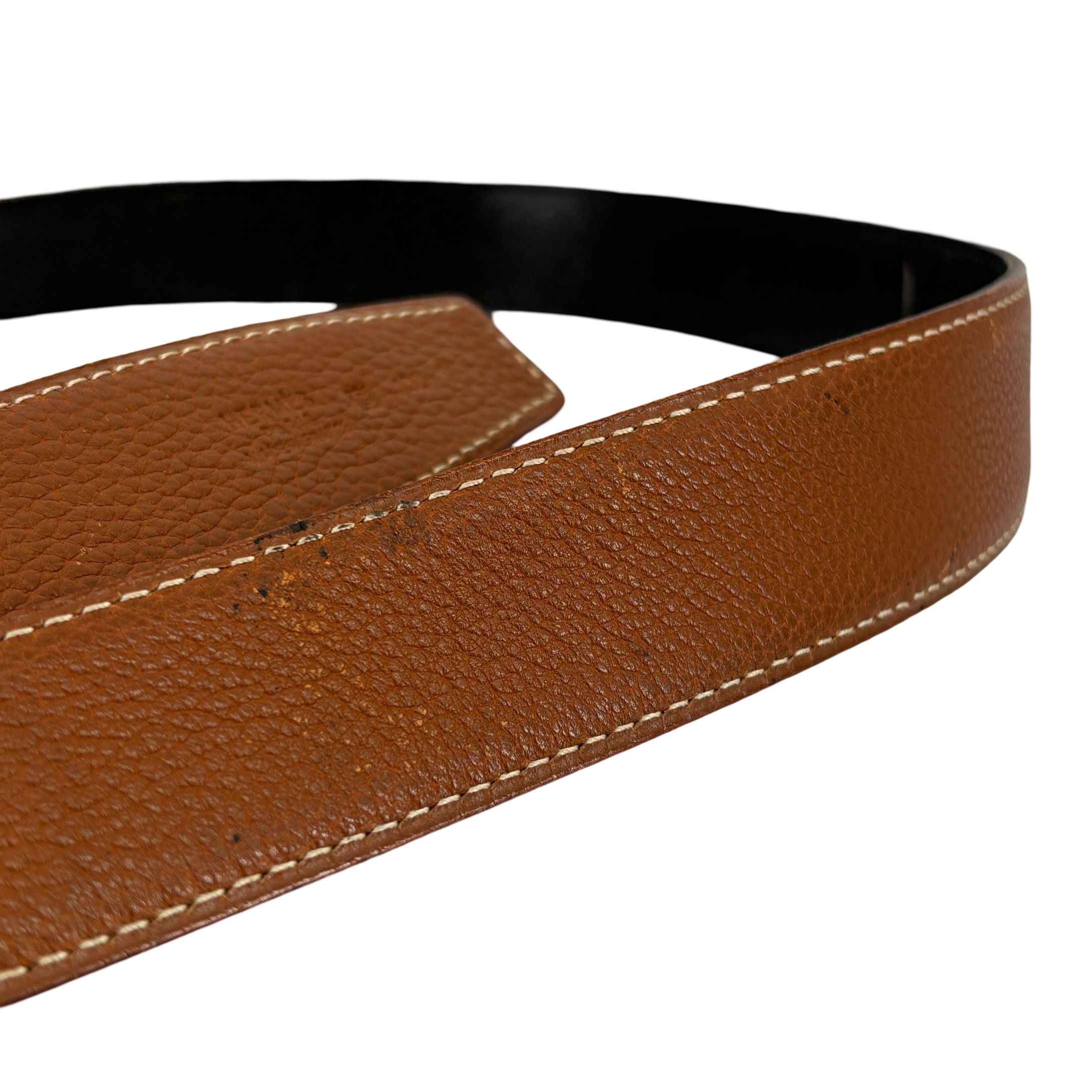 Hermès Constance Belt Brown / Black Leather Size 100