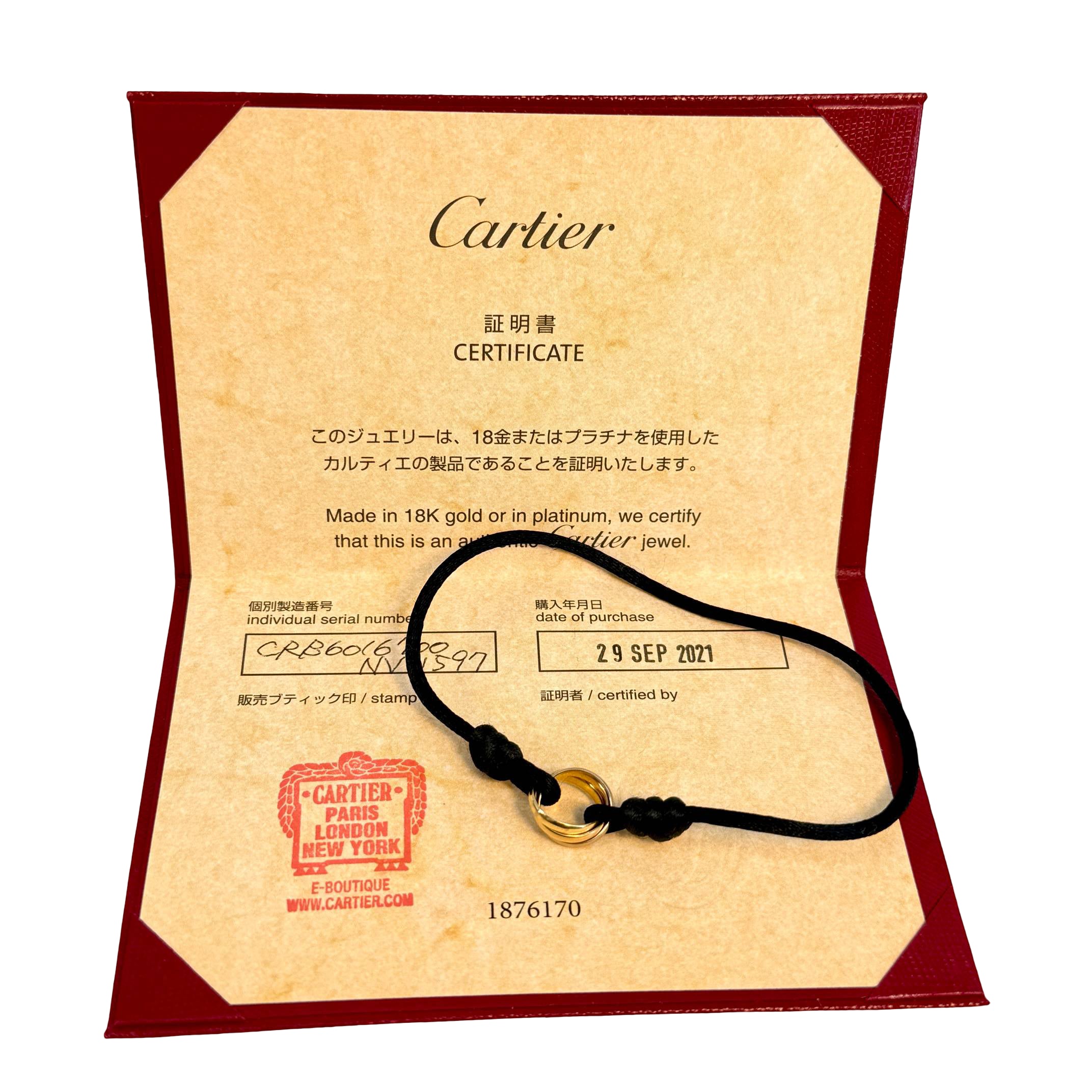 Cartier Trinity Bracelet Schwarz 750 Gold