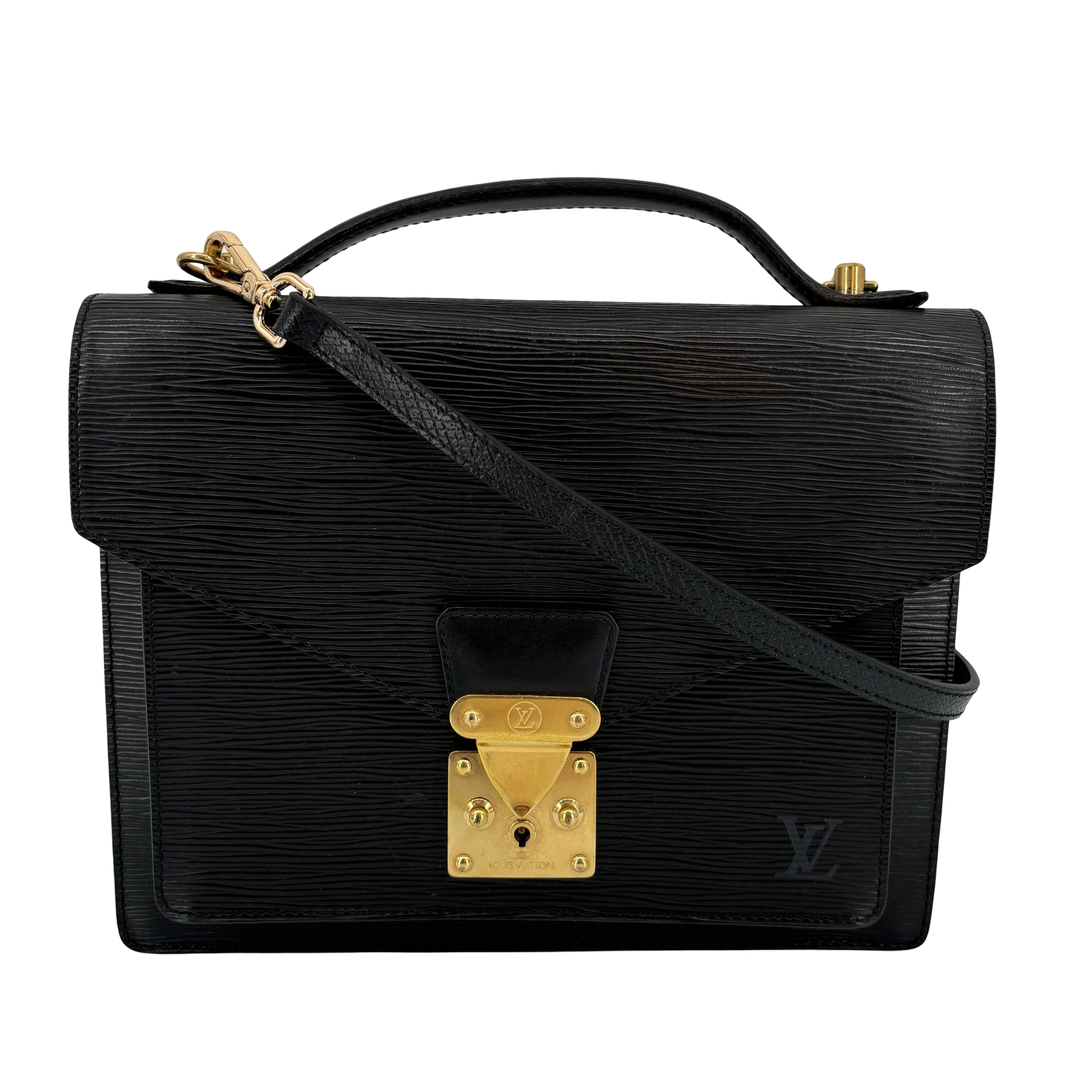 Louis Vuitton Monceau 28 Black Epi Leather