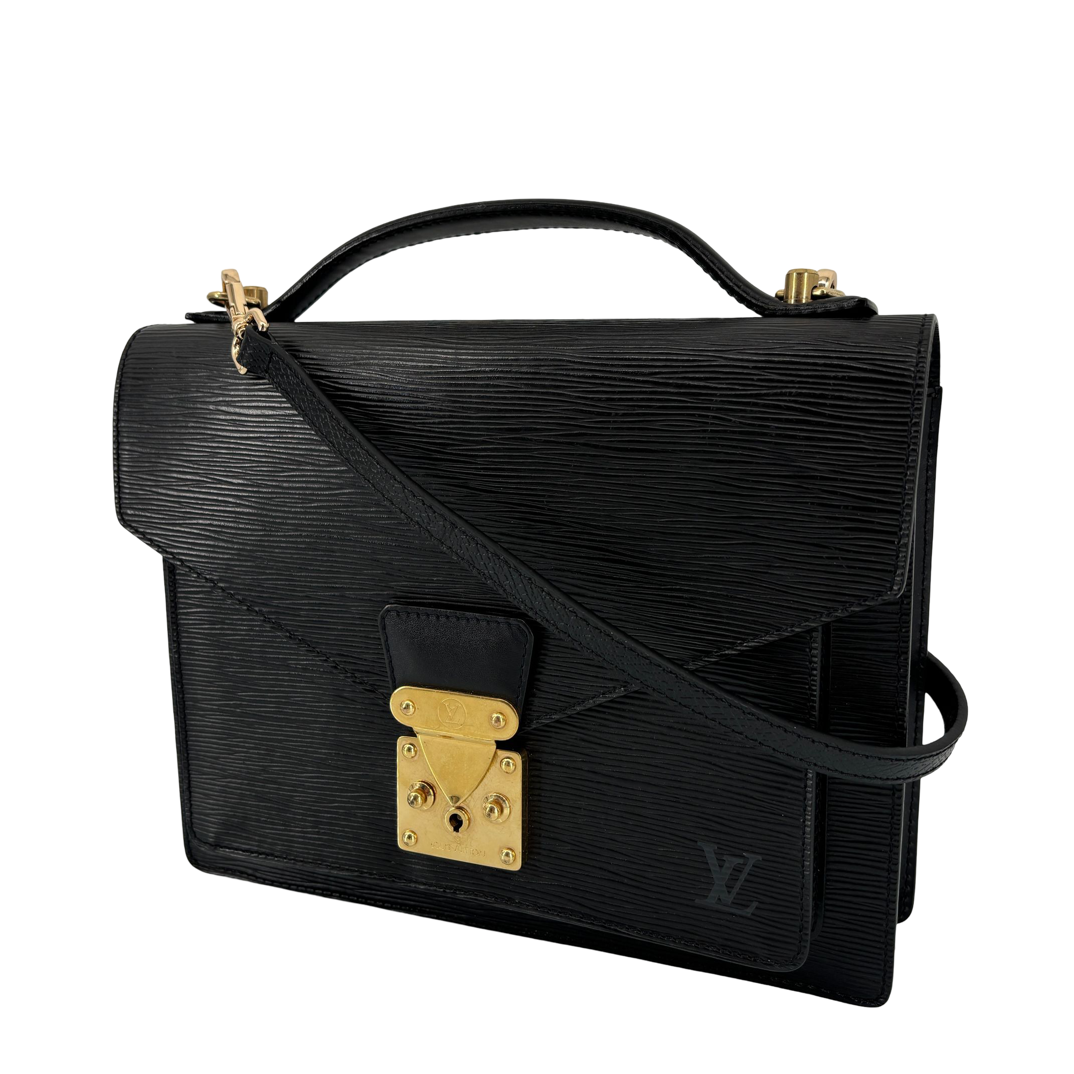 Louis Vuitton Monceau 28 Black Epi Leather