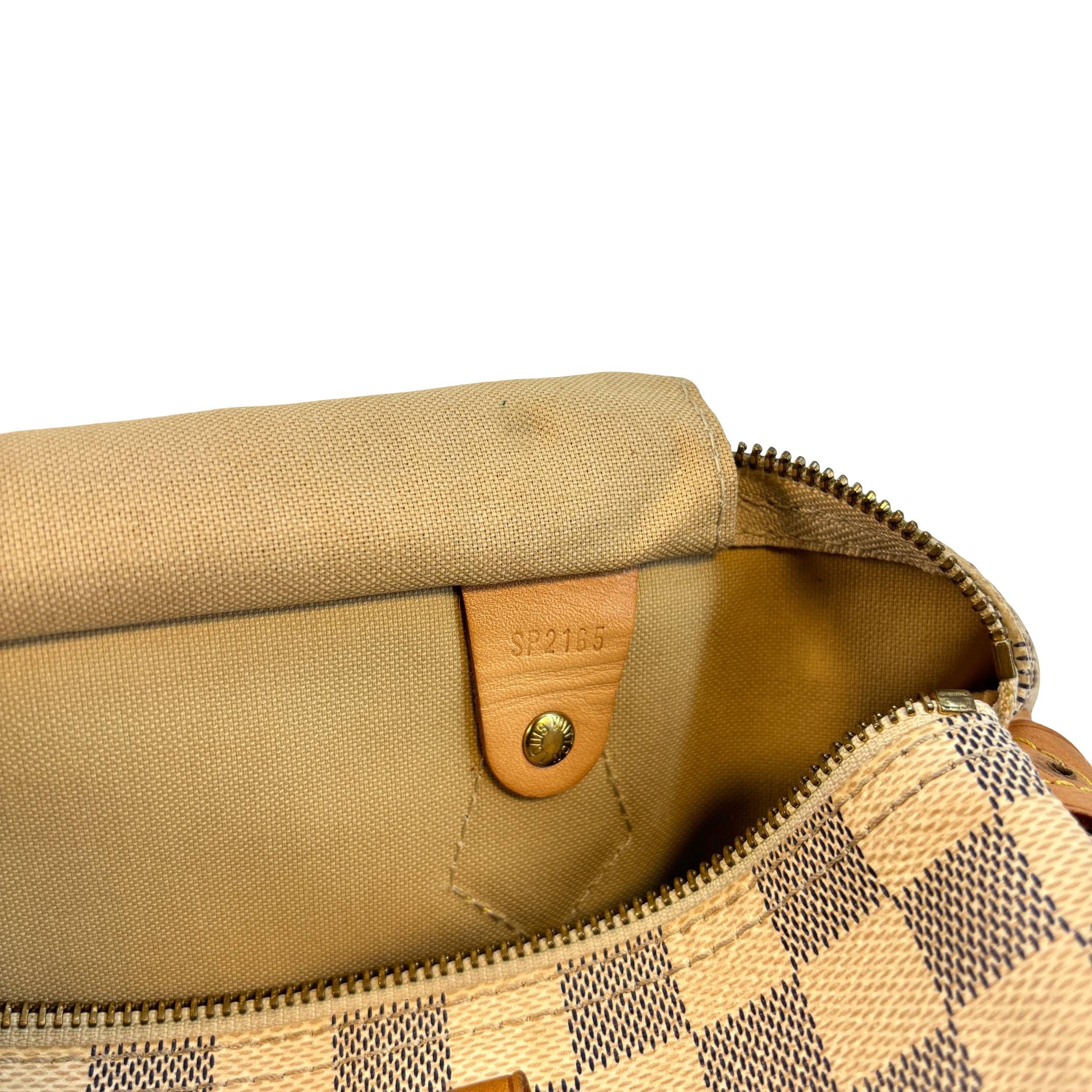 Louis Vuitton Speedy 30 Weiß Damier Azur Canvas