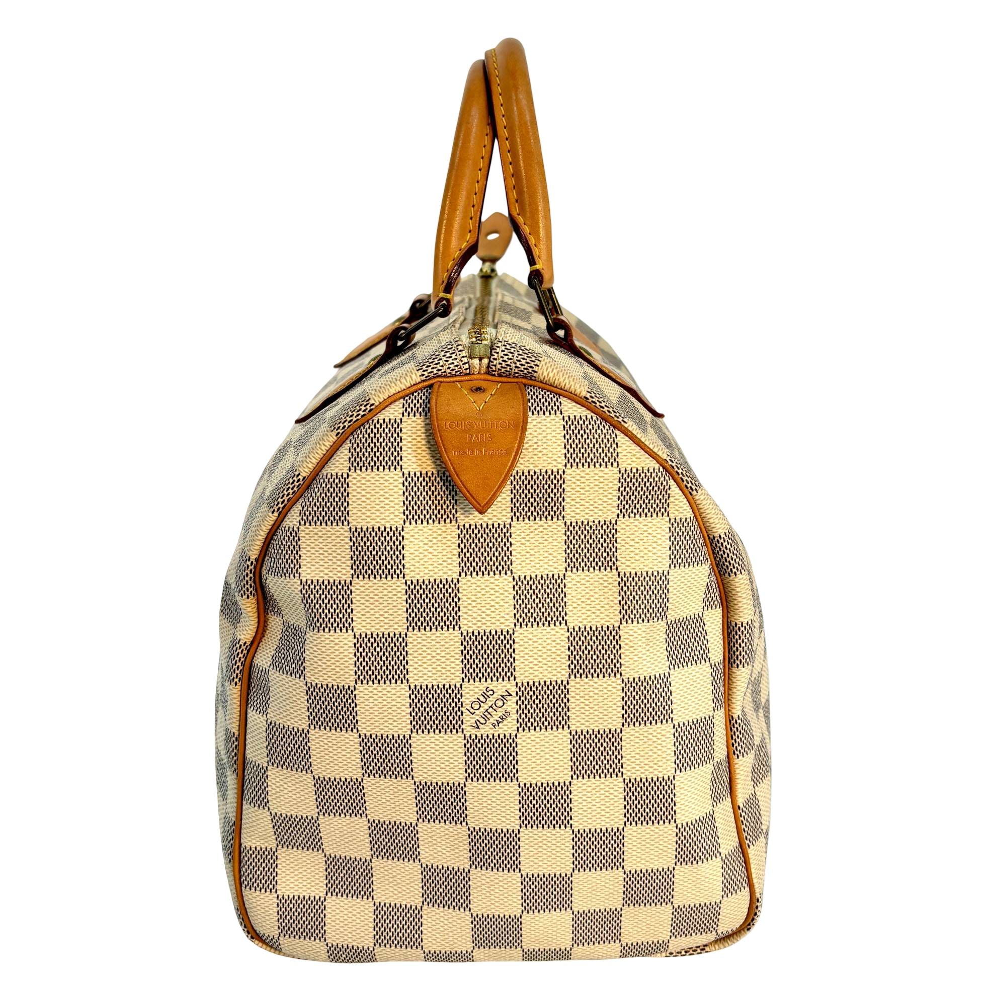 Louis Vuitton Speedy 30 Weiß Damier Azur Canvas