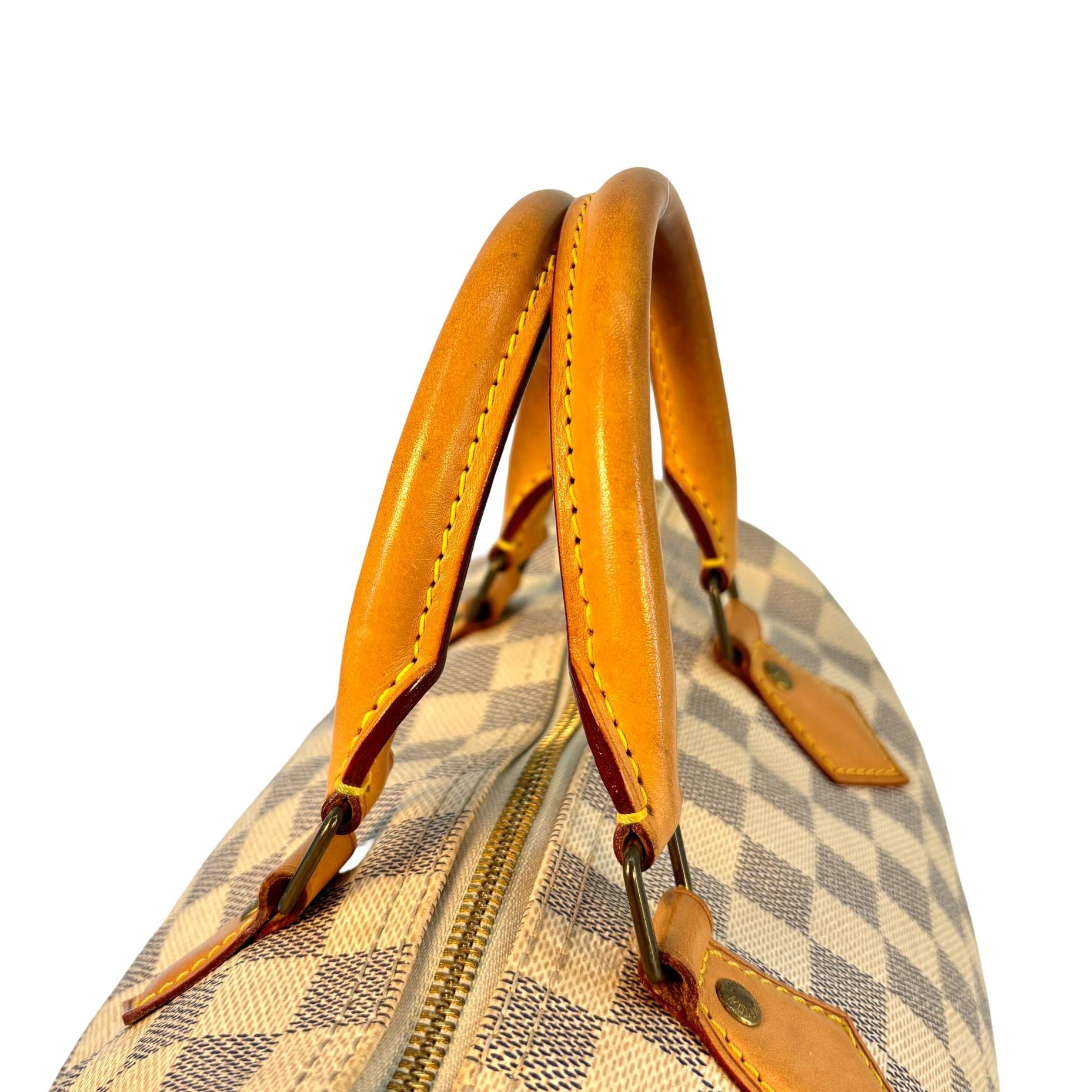 Louis Vuitton Speedy 30 Weiß Damier Azur Canvas