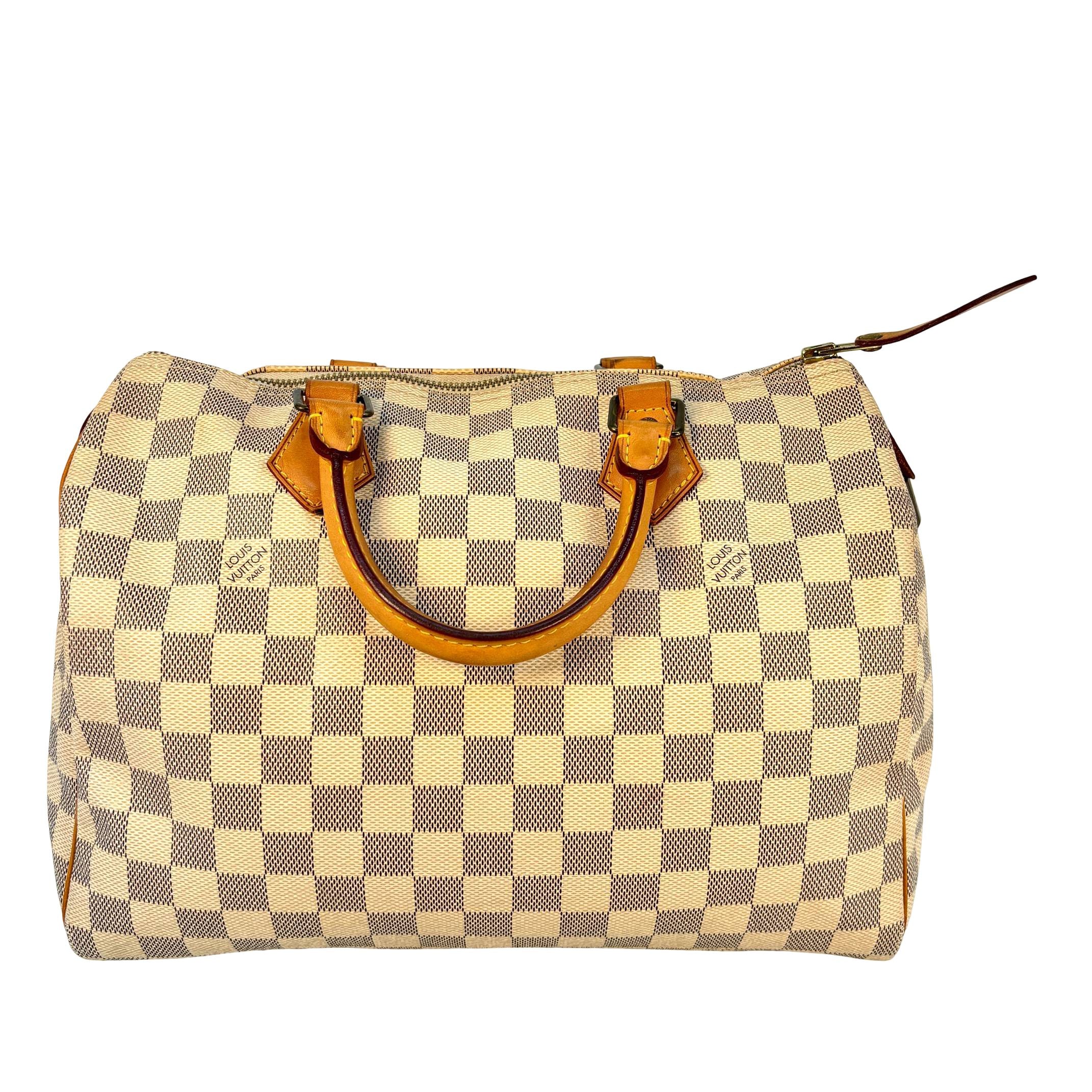 Louis Vuitton Speedy 30 Weiß Damier Azur Canvas