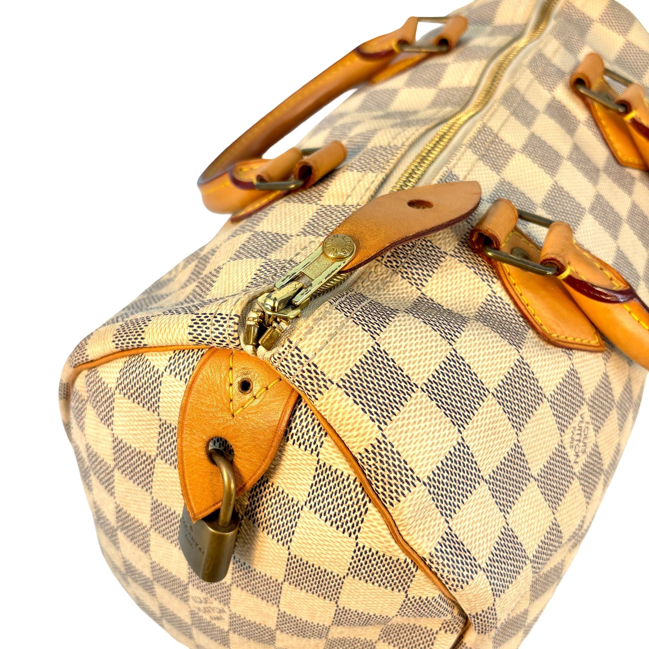 Louis Vuitton Speedy 30 Weiß Damier Azur Canvas