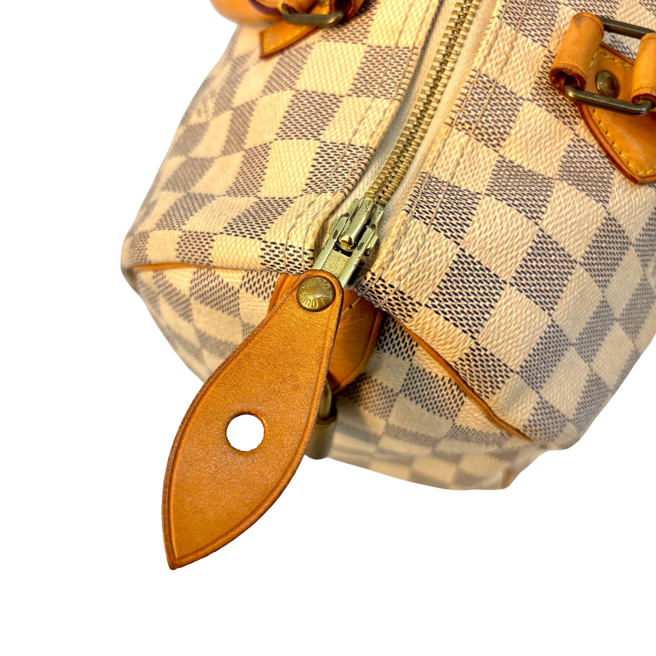 Louis Vuitton Speedy 30 Weiß Damier Azur Canvas