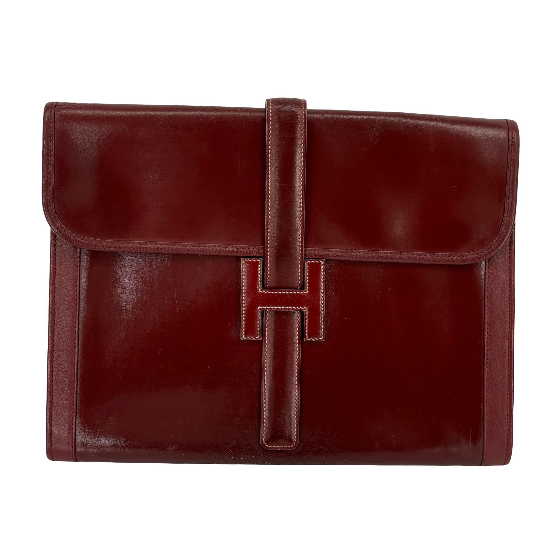 Hermès Jige Clutch Bordeaux Box Calf Leather