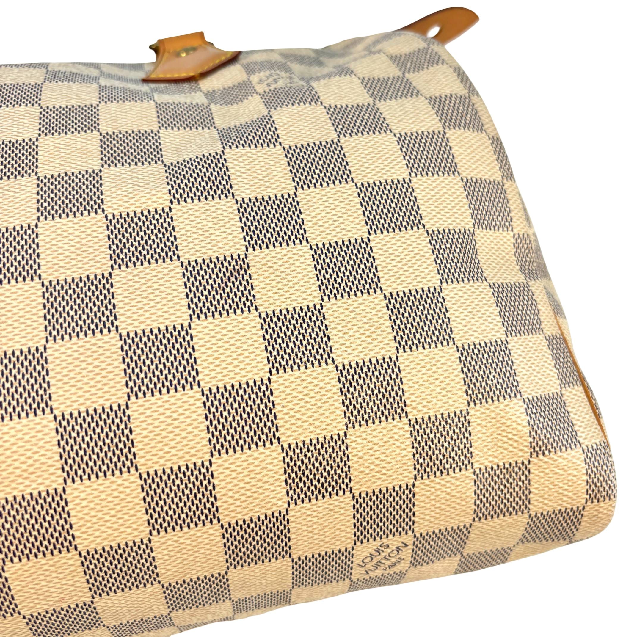 Louis Vuitton Speedy 30 Weiß Damier Azur Canvas