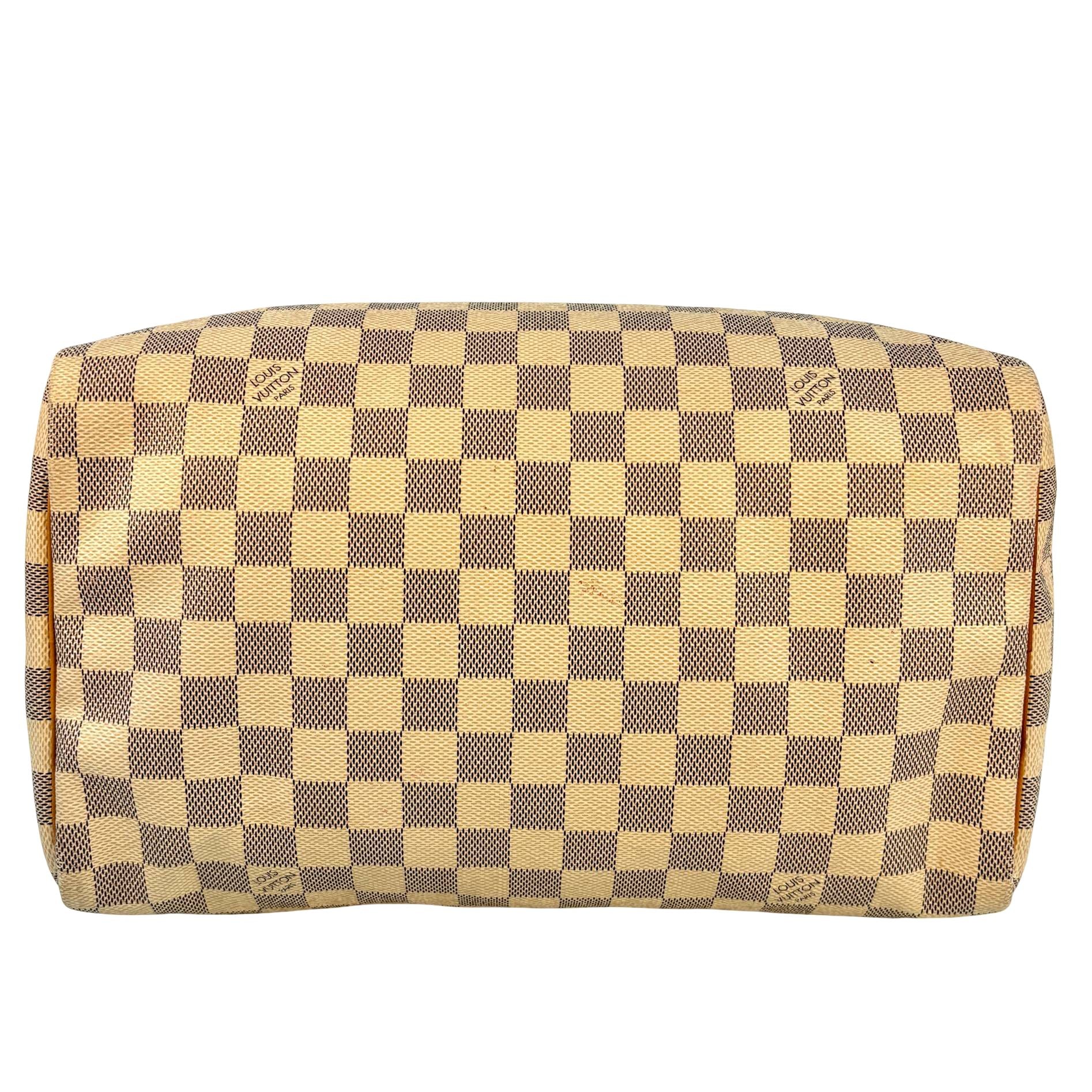 Louis Vuitton Speedy 30 Weiß Damier Azur Canvas