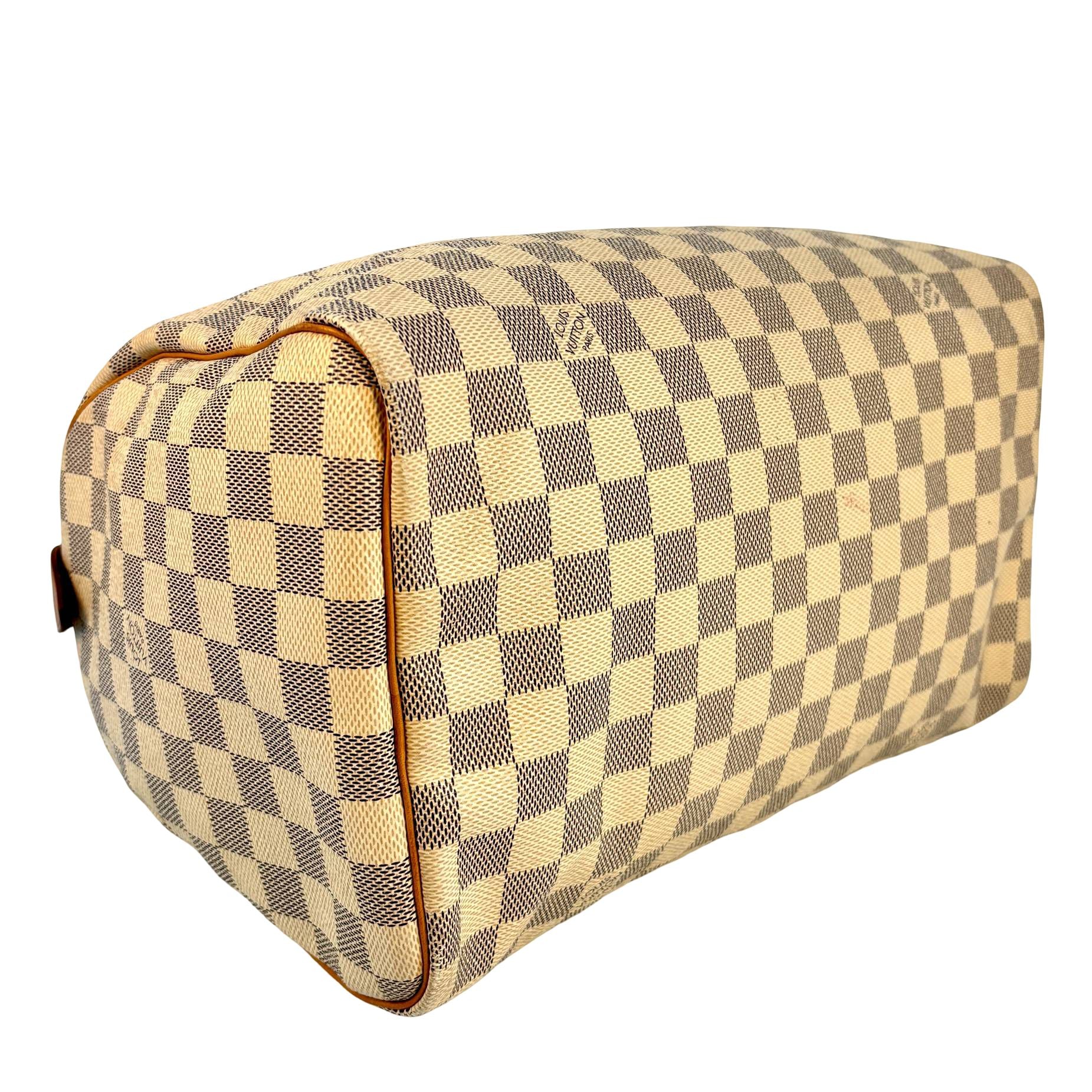 Louis Vuitton Speedy 30 Weiß Damier Azur Canvas