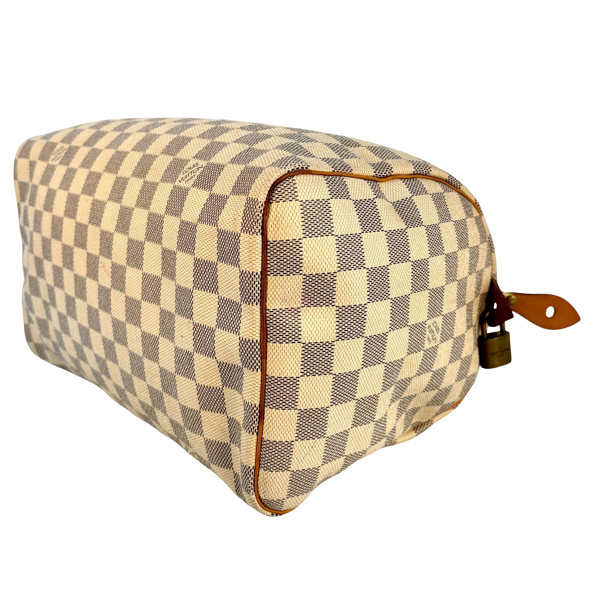 Louis Vuitton Speedy 30 Weiß Damier Azur Canvas