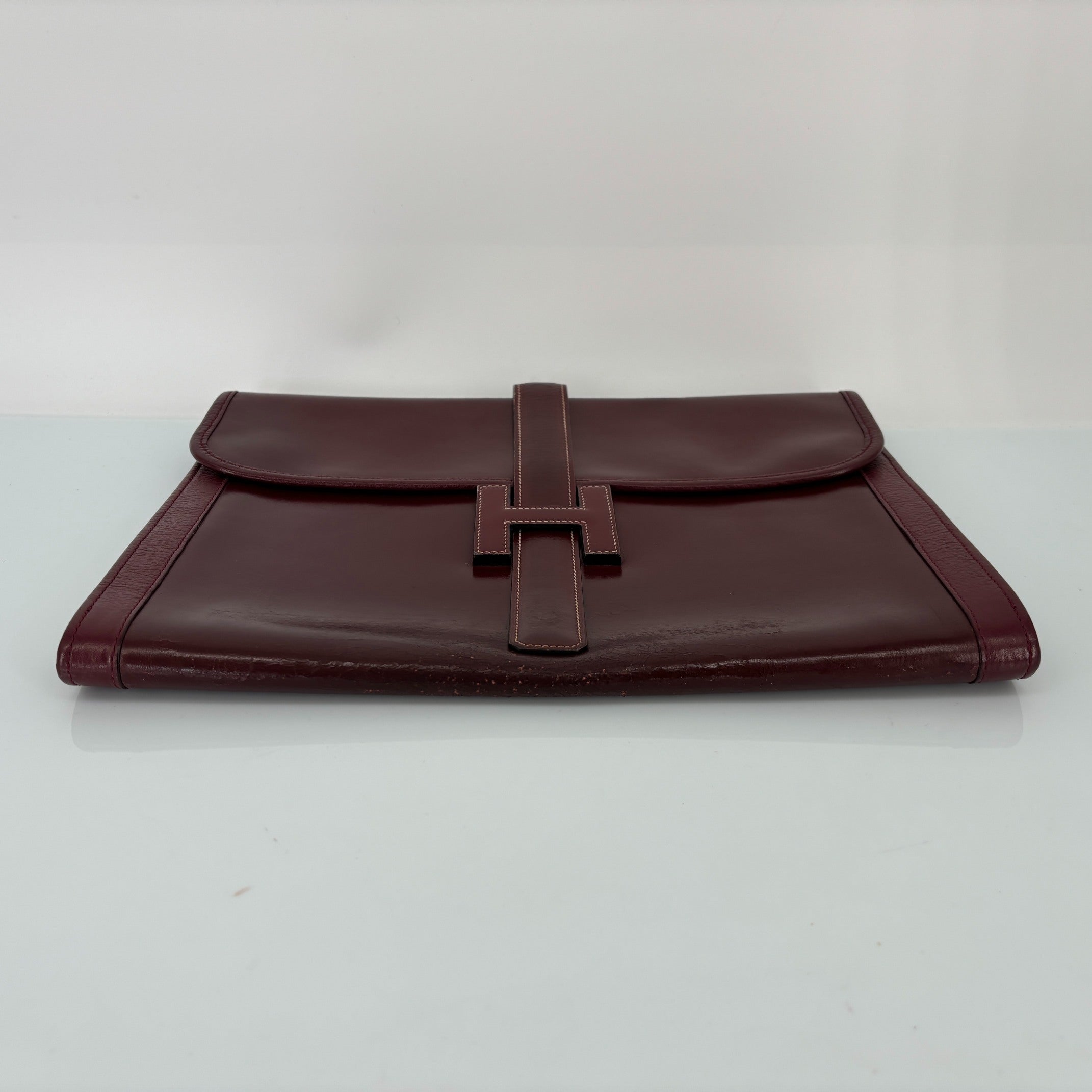 Hermès Jige Clutch Bordeaux Box Calf Leather