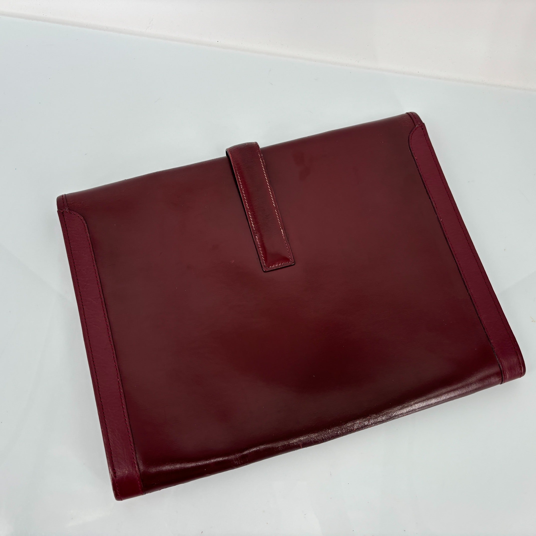 Hermès Jige Clutch Bordeaux Box Calf Leather