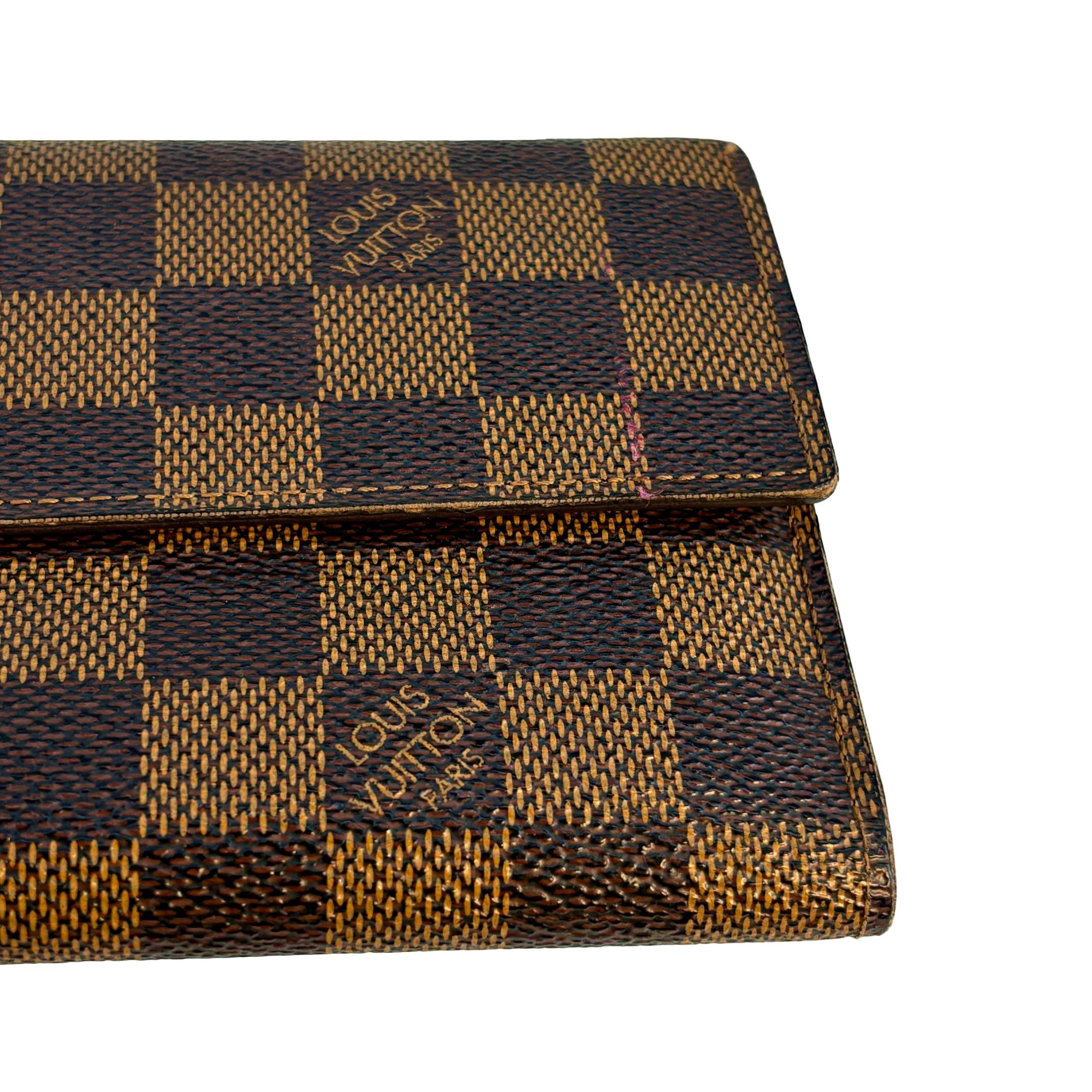 Louis Vuitton Porte Tresor Wallet Braun Damier Ebene Canvas