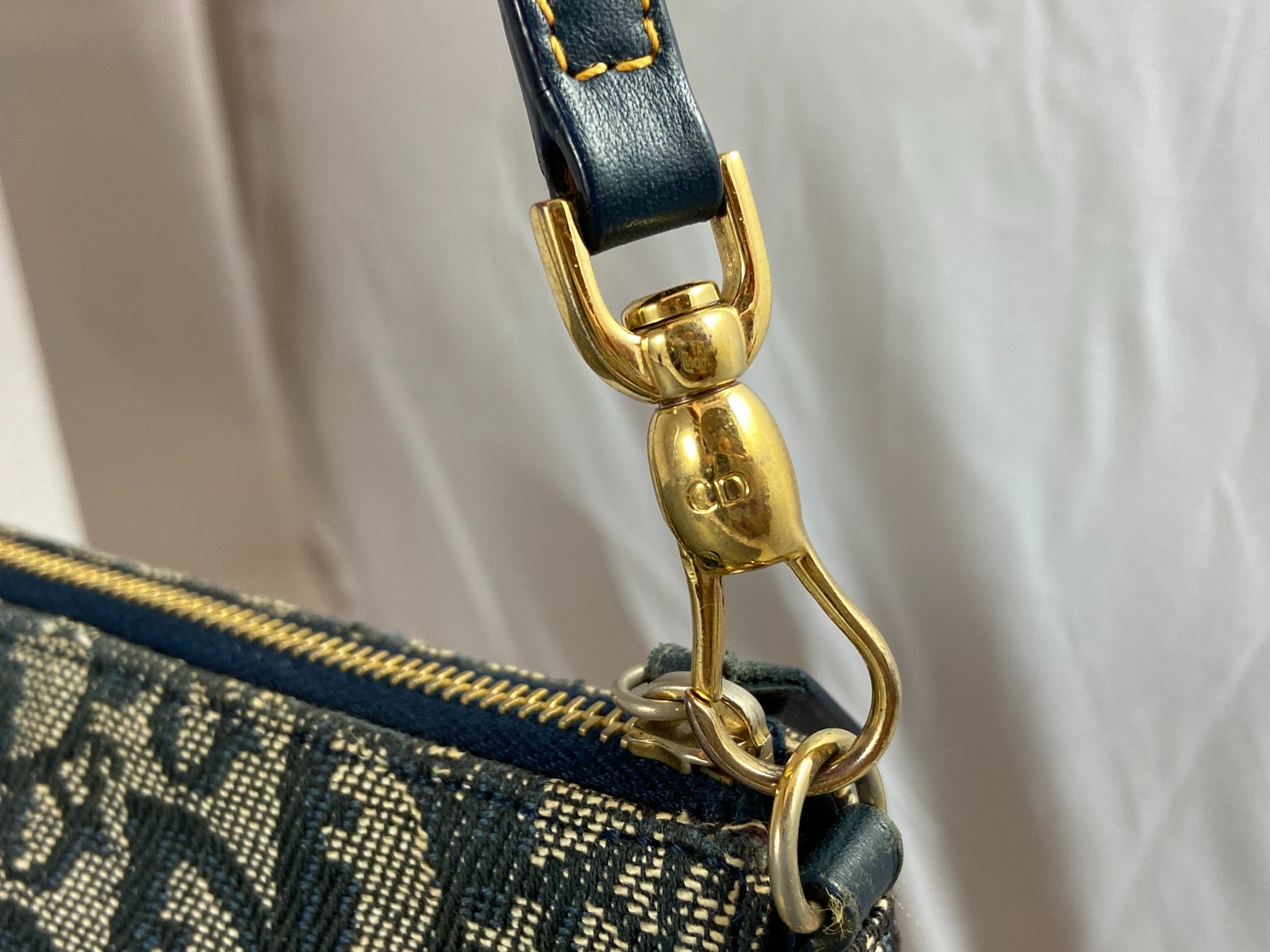 Christian Dior Saddle Pochette / Mini / Hobo Bag Navy Trotter Monogram