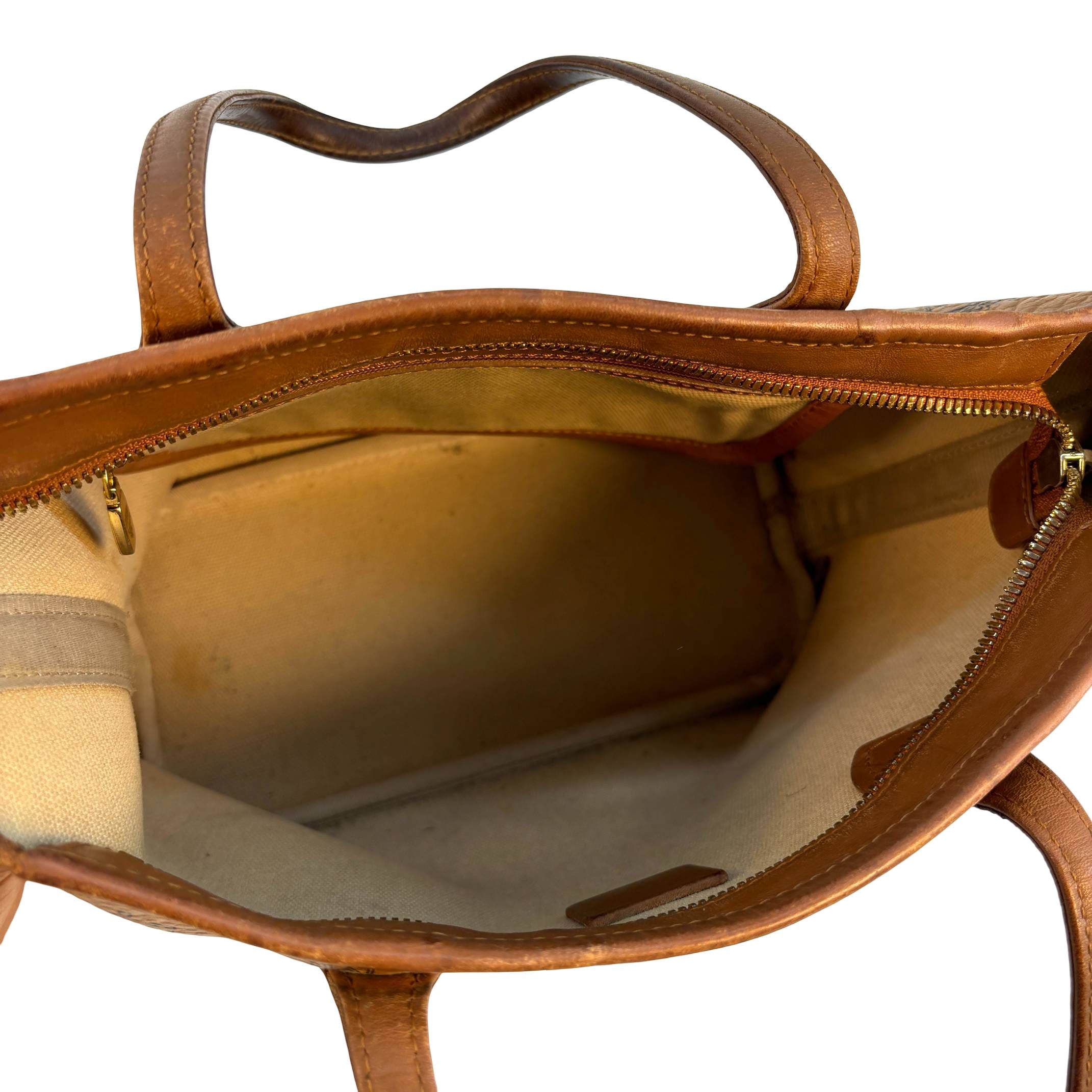 MCM Dog Bone Tote bag Cognac Visetos Monogram