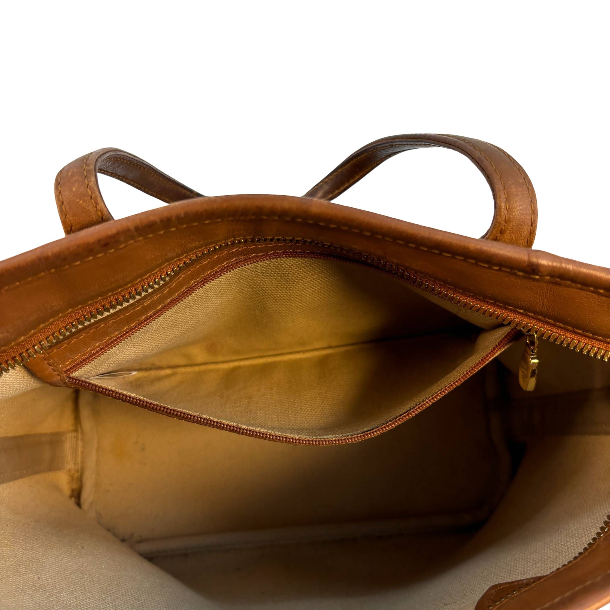 MCM Dog Bone Tote bag Cognac Visetos Monogram