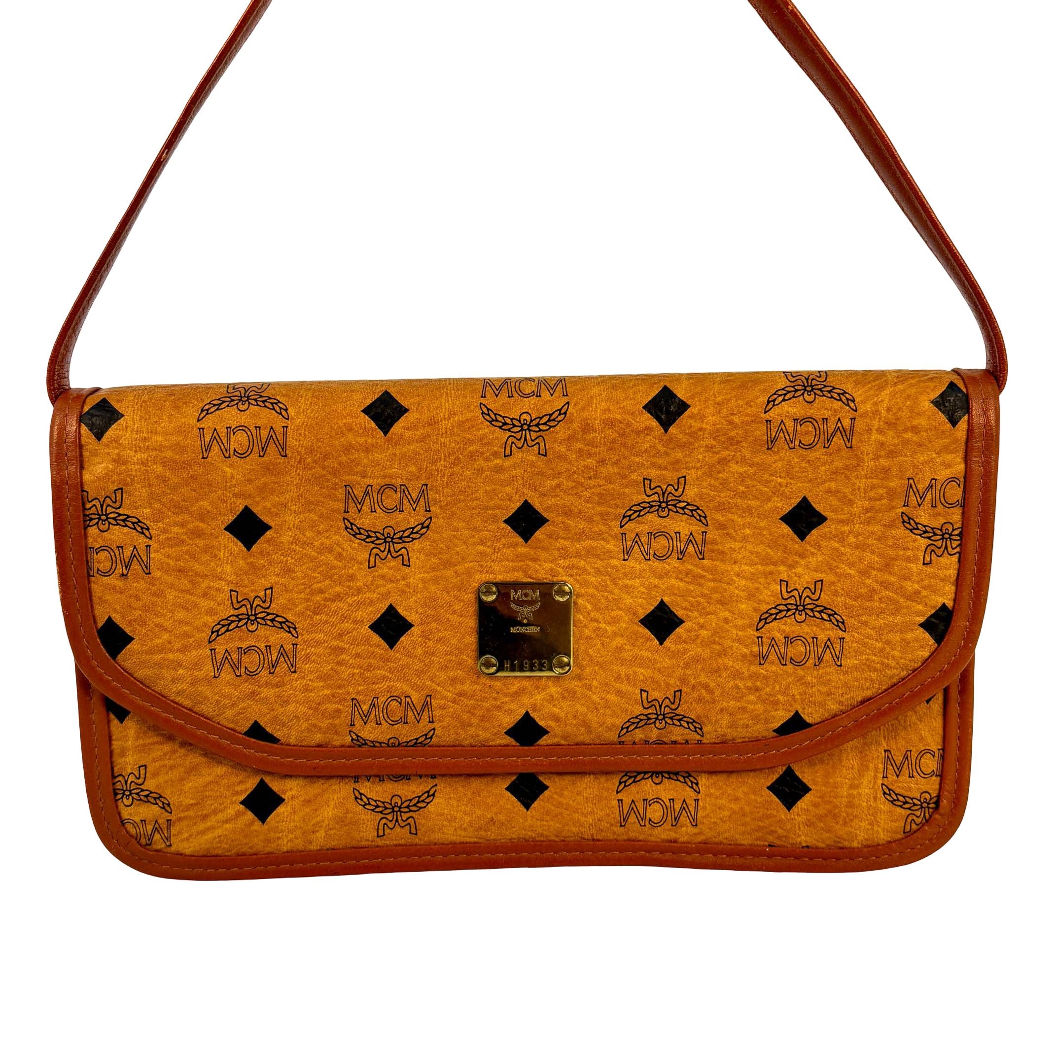 MCM Flap Pochette Cognac Visetos Monogram