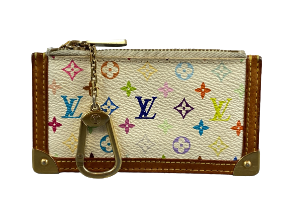 Louis Vuitton Pochette Cles Key Pouch Murakami Multicolor White