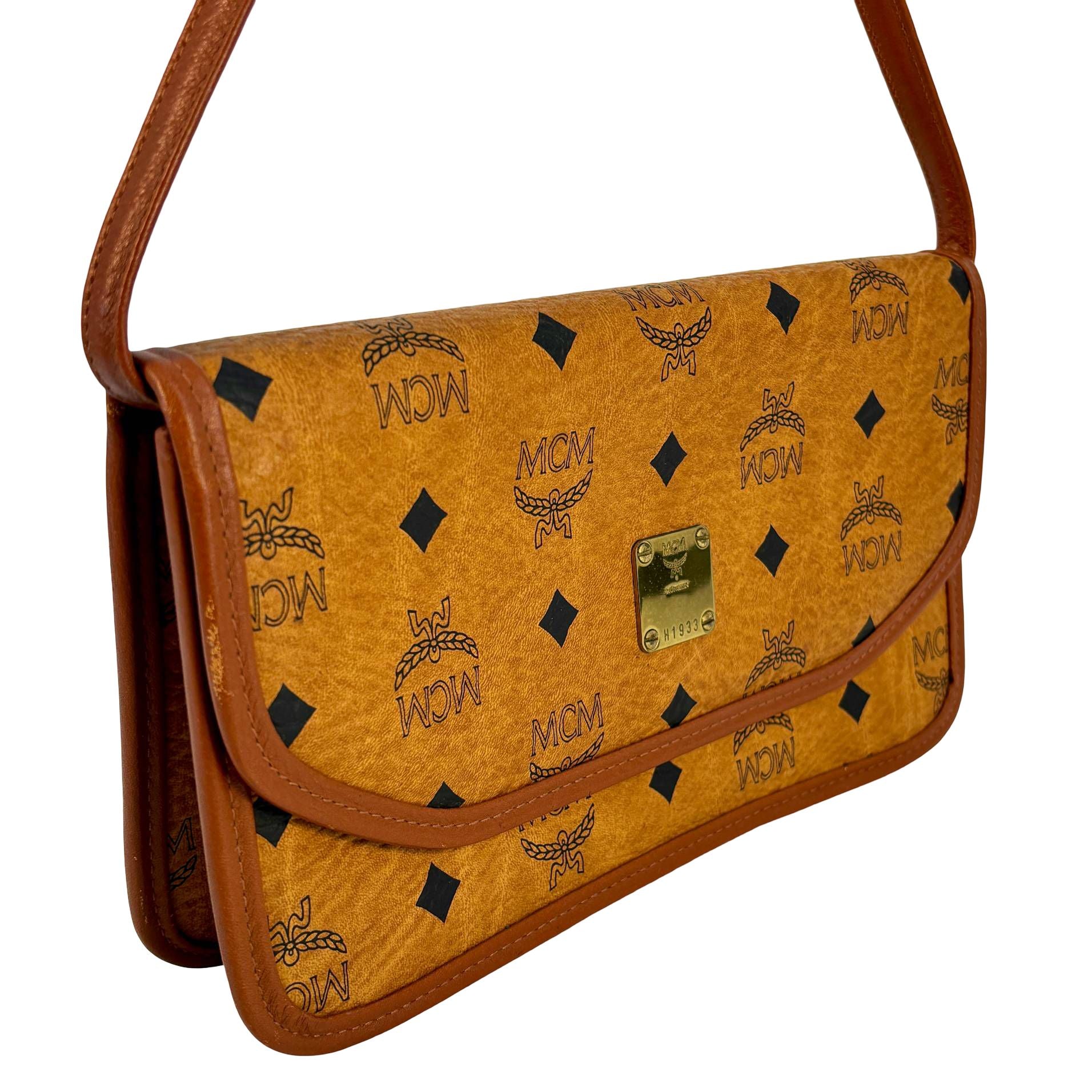 MCM Flap Pochette Cognac Visetos Monogram