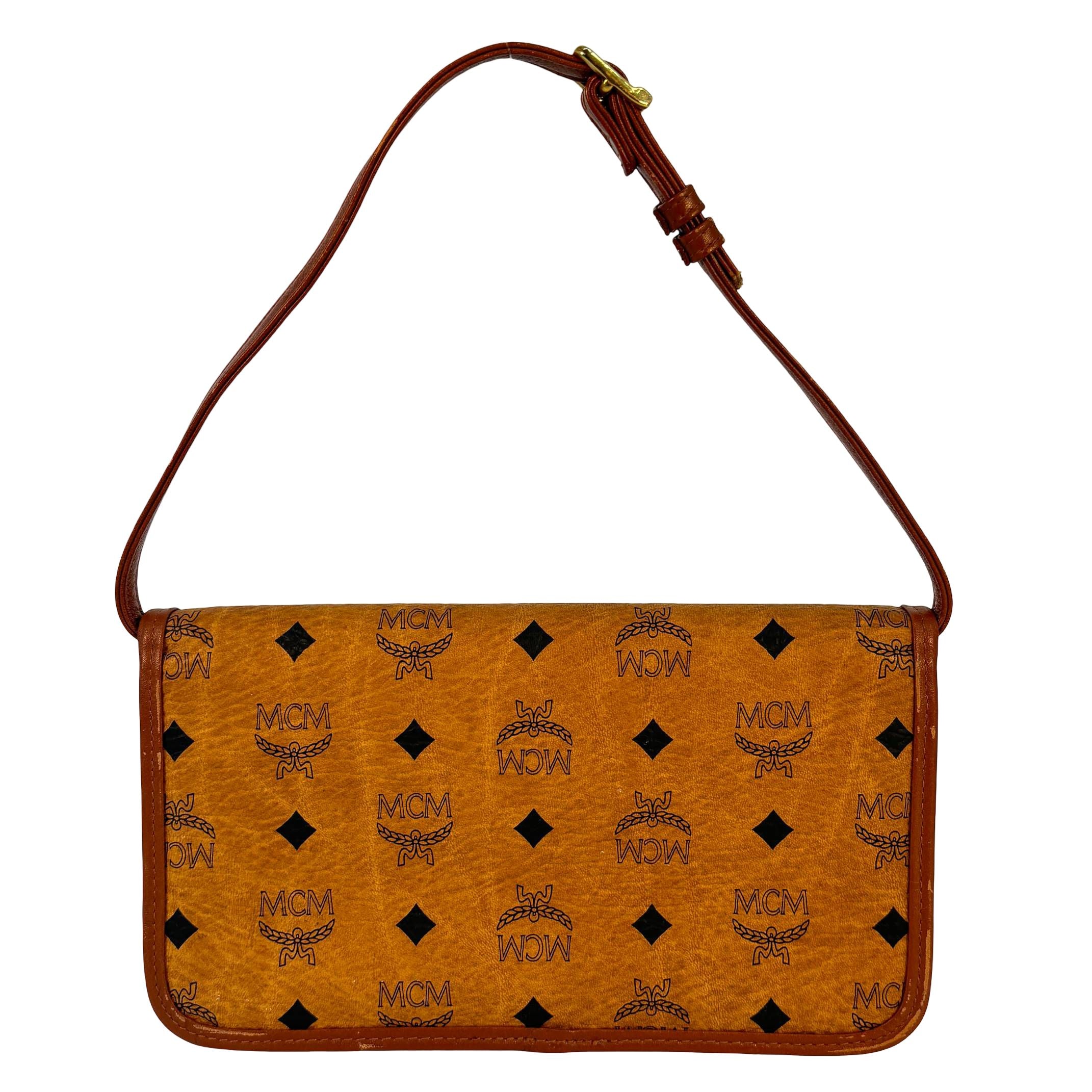 MCM Flap Pochette Cognac Visetos Monogram