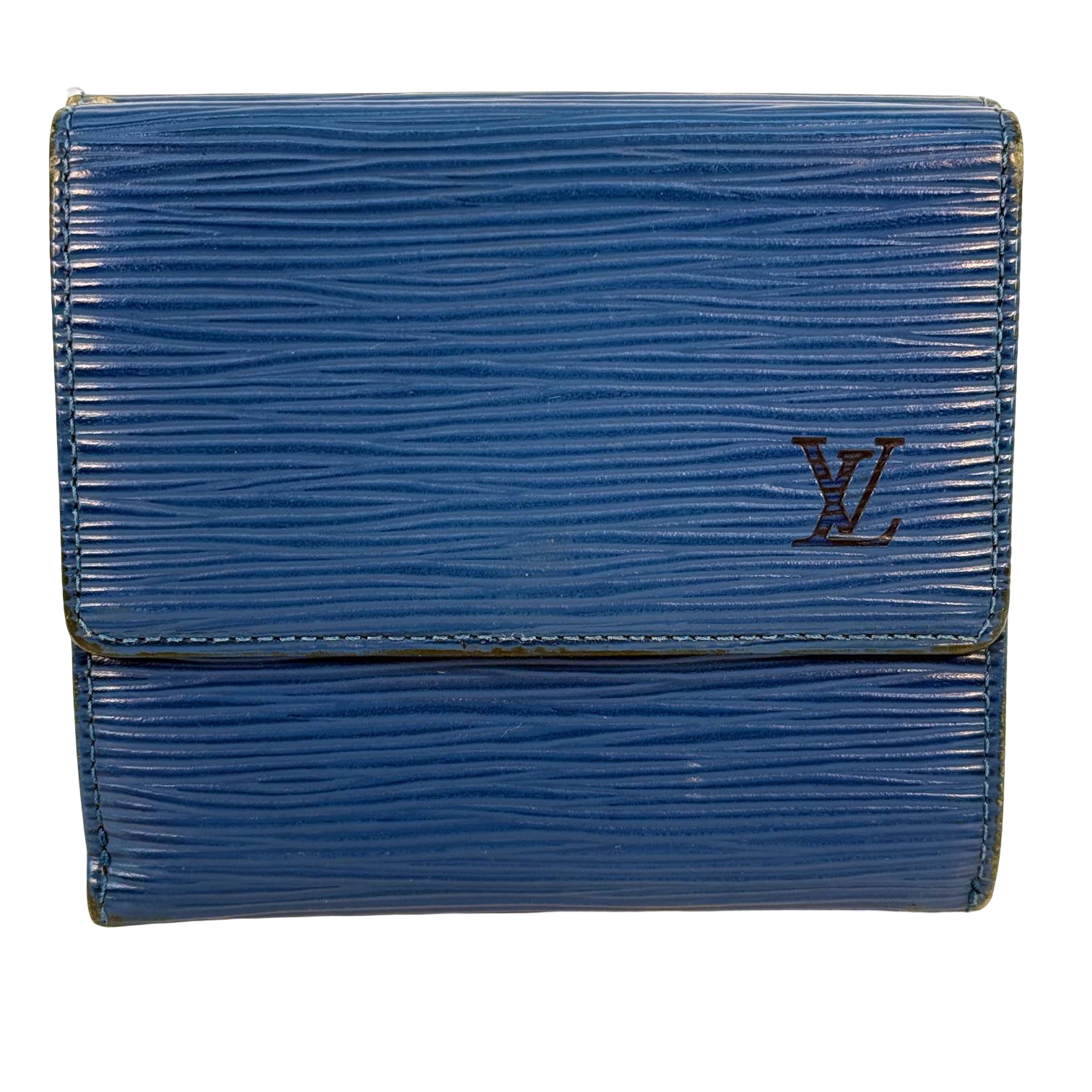 Louis Vuitton Elise Wallet Blau Epi Leder