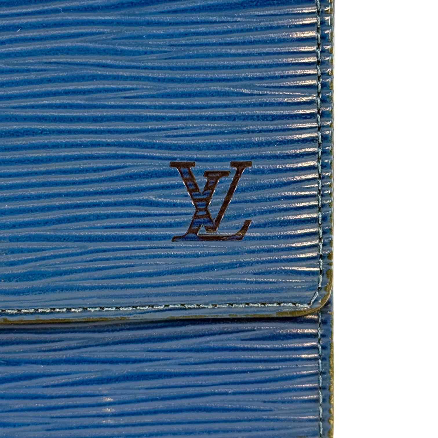 Louis Vuitton Elise Wallet Blau Epi Leder