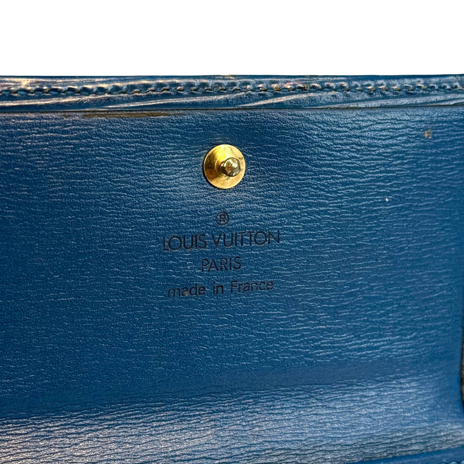 Louis Vuitton Elise Wallet Blau Epi Leder